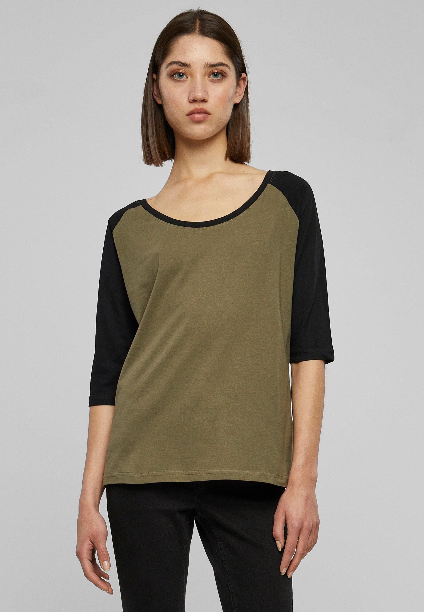 URBAN CLASSICS Kurzarmshirt »Urban Classics Damen Ladies 3/4 Contrast Raglan Tee«, (1 tlg.)