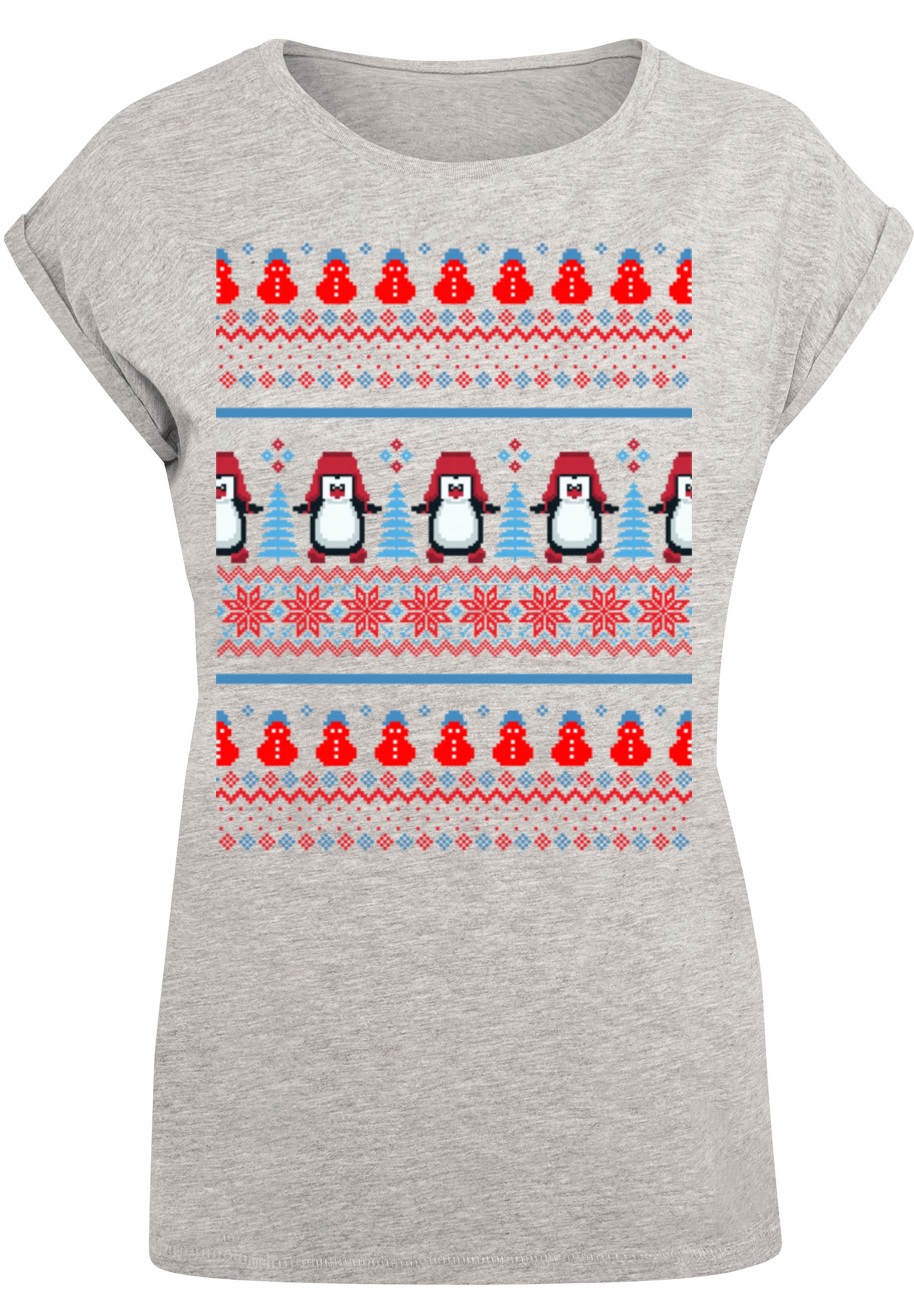 F4NT4STIC T-Shirt »Christmas Pinguin Muster«, Print
