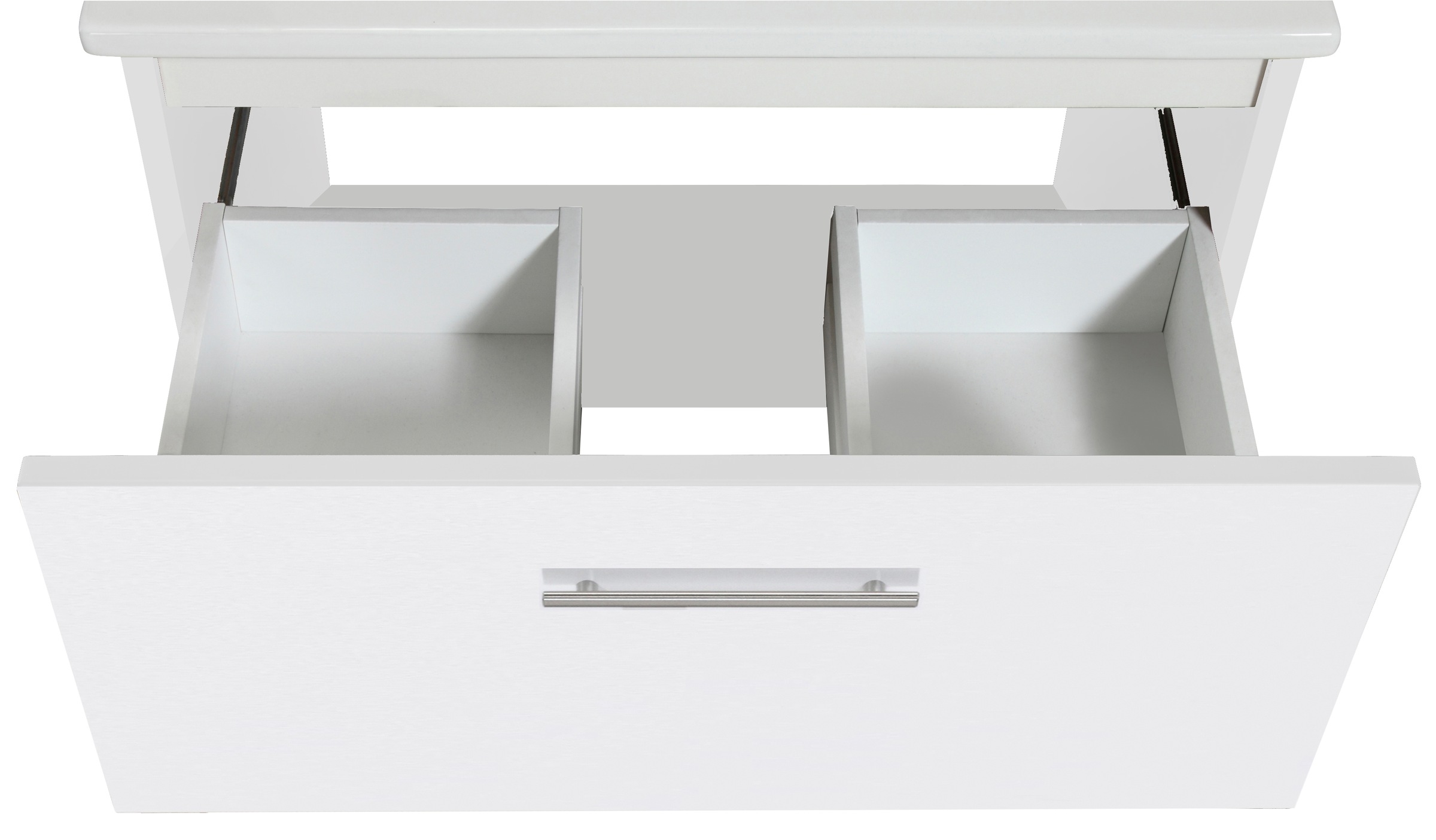 welltime Waschtisch »Trento Light, 60cm, 80cm, 100cm, Keramik-Auflagebecken«, 1 Auzug und 1 offenes Fach