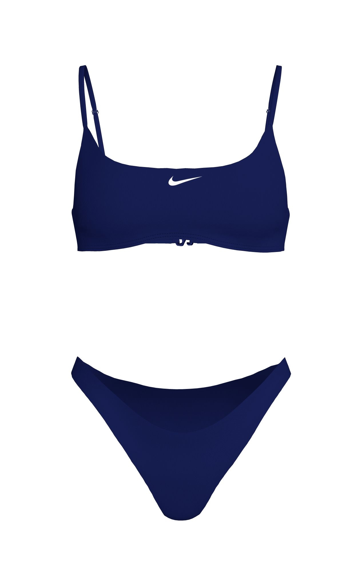 NIKE Kinder Bustier-Bikini "BRALETTE BIKINI SET", blau, Gr. M, unifarben, Elasthan, Polyester, Bikini-Sets, für Jugendliche, sportlicher Stil,