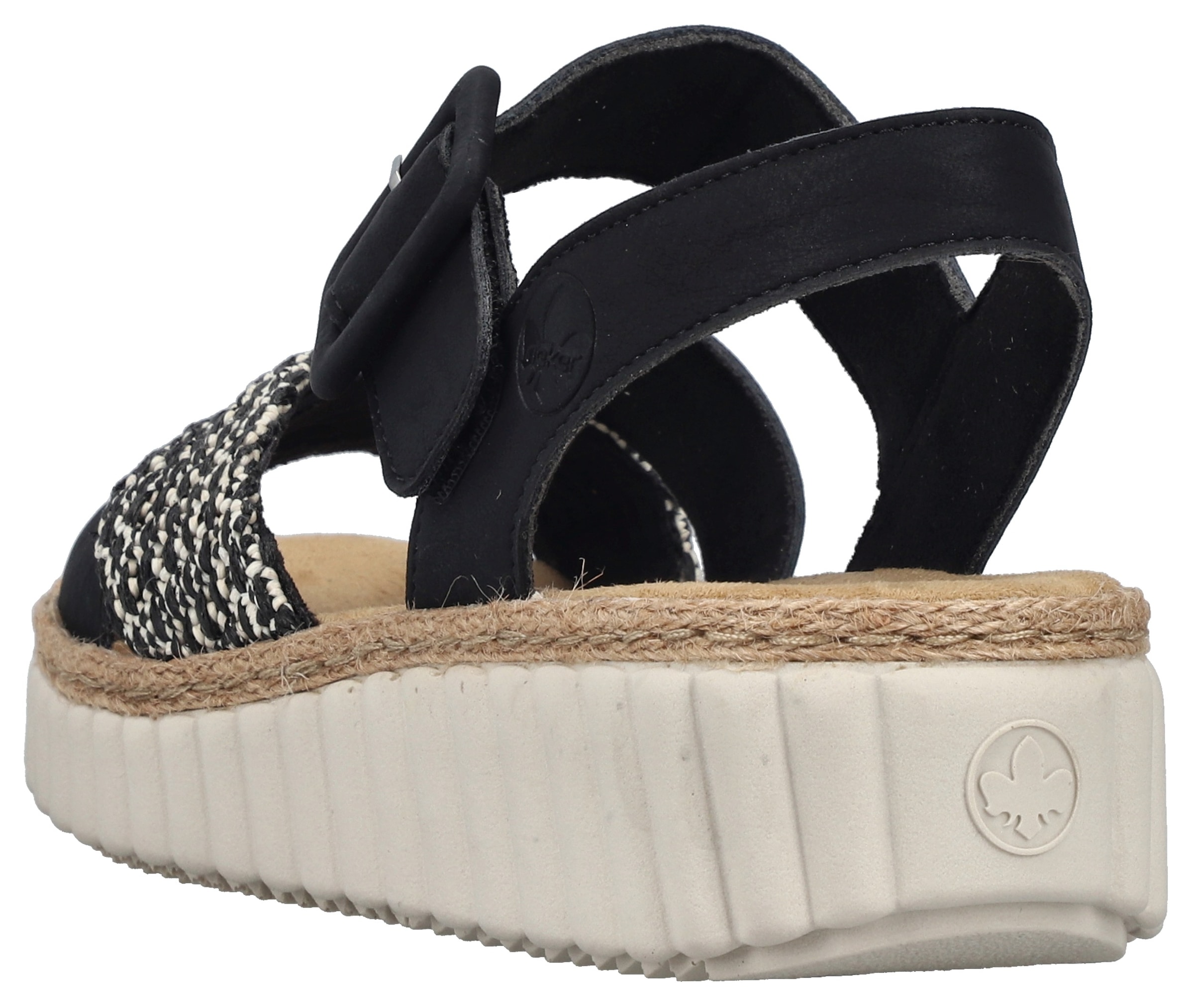Rieker Sandale  Sommerschuh, Strandschuh, Urlaubsschuh mit Bastumrahmung