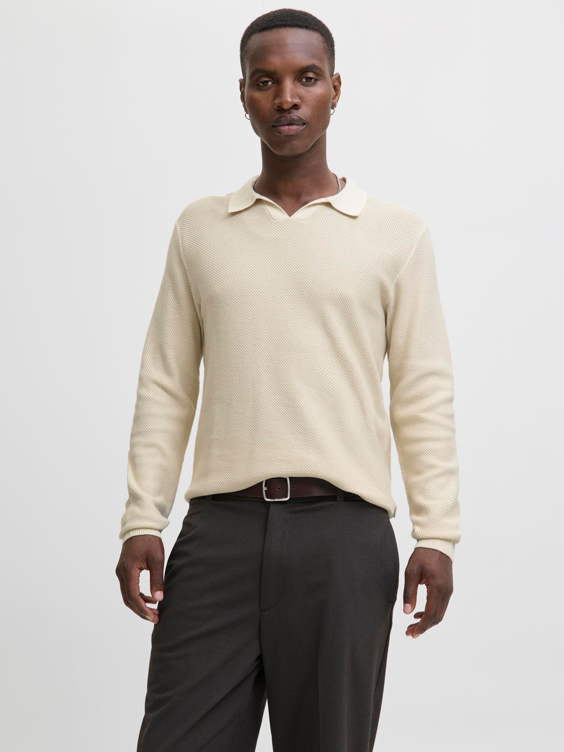 Jack & Jones Polokragenpullover "JPRBLAEASTON KNIT SPLIT NECK LS SN" günstig online kaufen