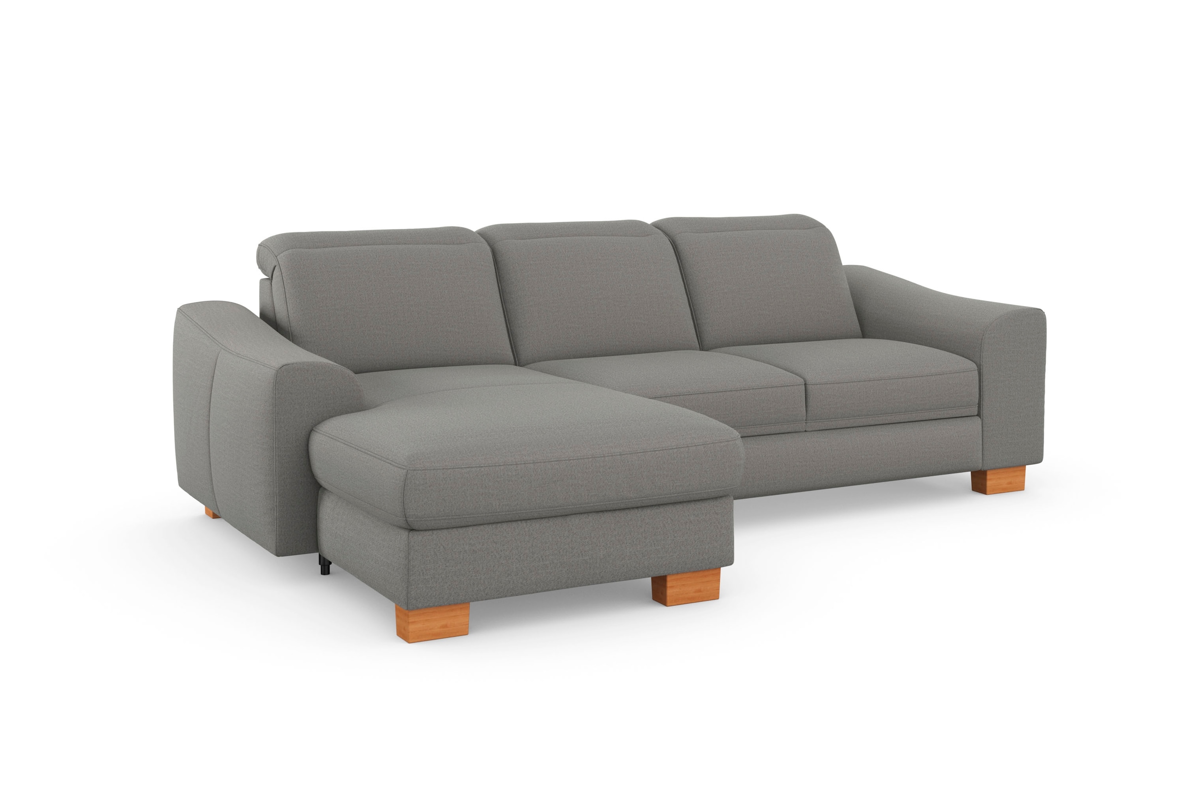 sit&more Ecksofa »Dundee L-Form« mit Federkern und Massivholzfüßen, wahlweise mit Kopfteilverstellung