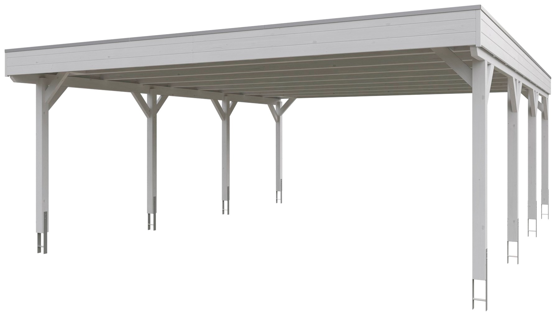 Skanholz Doppelcarport »Grunewald«, Leimholz-Nordisches Fichtenholz, weiß, mit EPDM-Dach