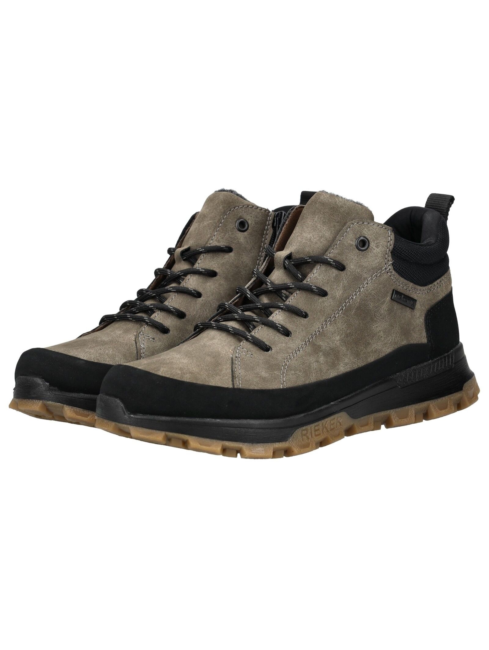 Schnürstiefelette RIEKER "Rieker Stiefelette Lederimitat", Damen, Gr. 44, schwarz, braun, Lederimitat, Schuhe Schnürstiefelette 3