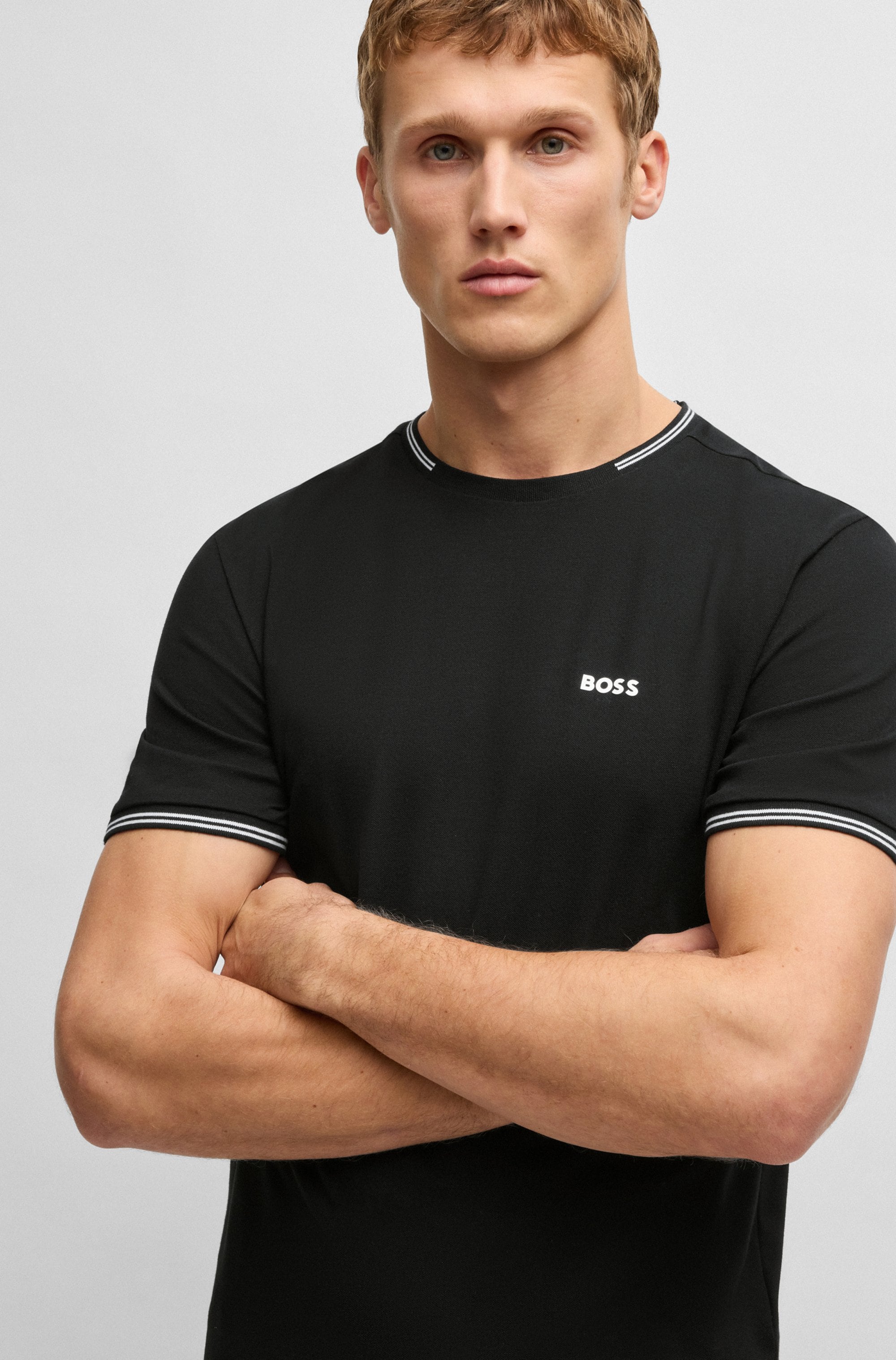 BOSS GREEN T-Shirt »Taul«, mit kontrastfarbenen Streifendetails