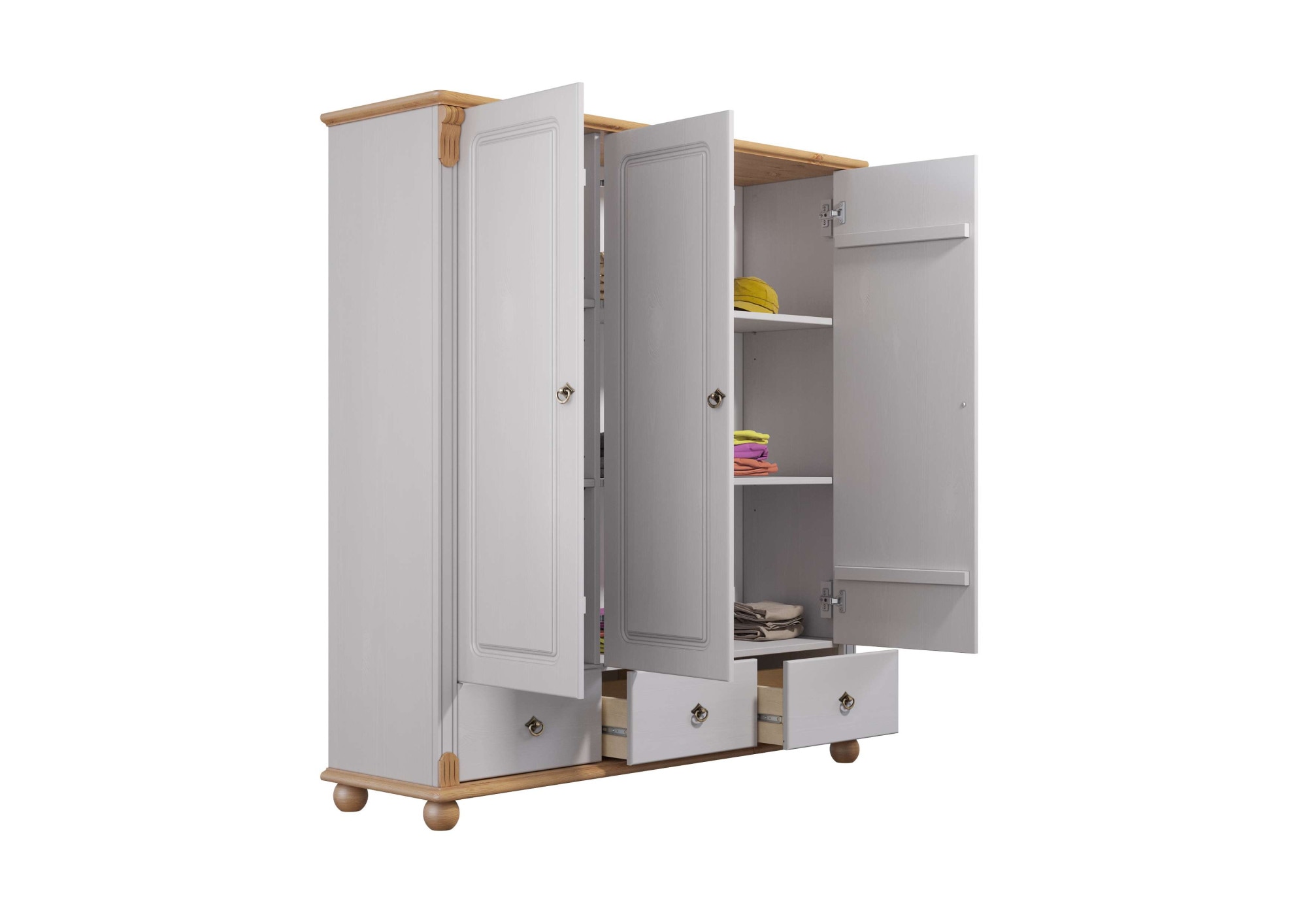 Home affaire Wäscheschrank »Tessin«, (2 Breiten: 90/128 cm H/T ca. 140/38 cm), aus massiver Kiefer, in 2 Breiten, viel Stauraum, FSC zertifiziert