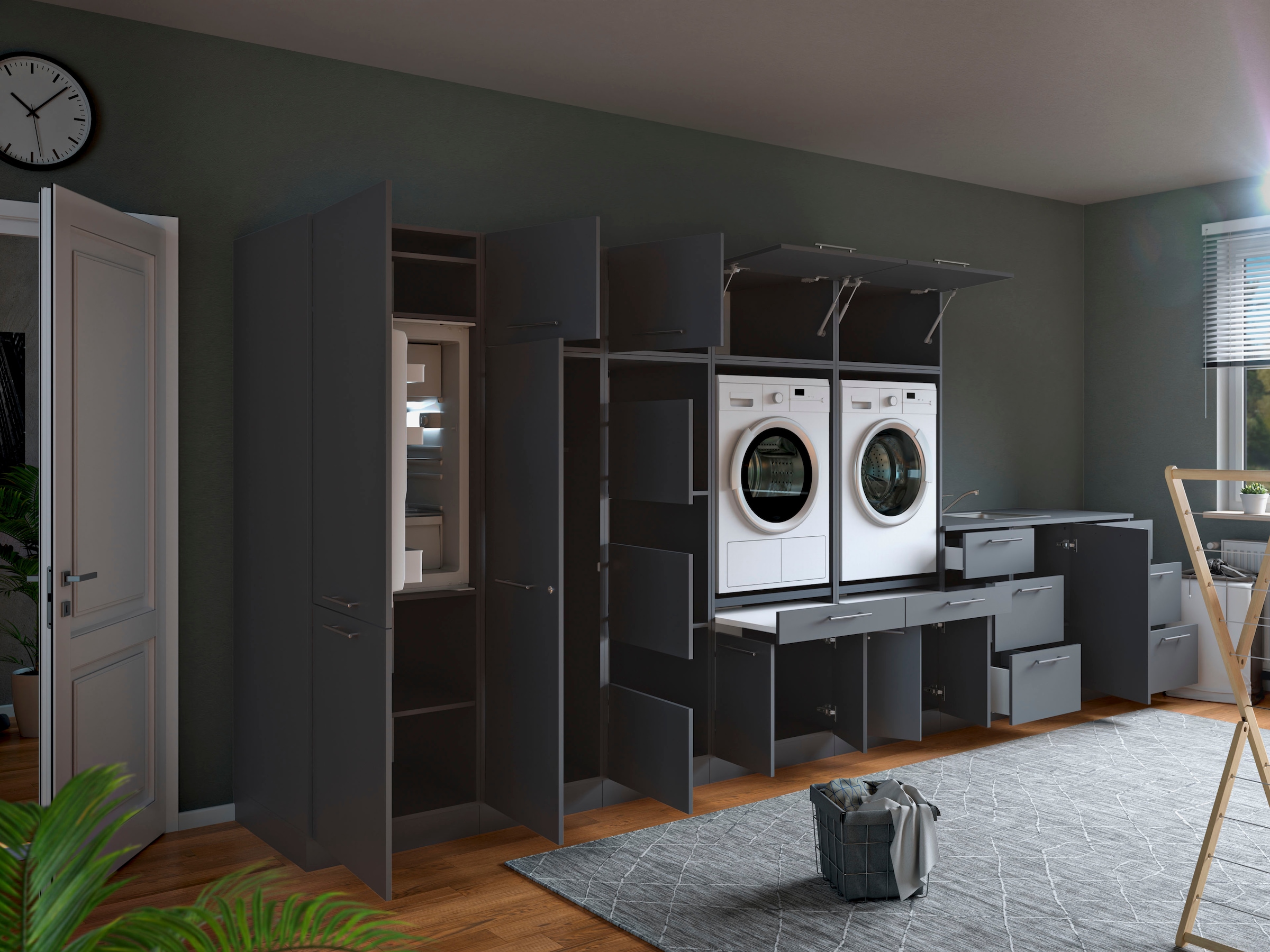 Laundreezy Mehrzweckschrank-Set »Laundreezy, 12-tlg. Mehrzweckschrank-Set B/H/T 445/200/68 cm« 12 Stk. tlg.