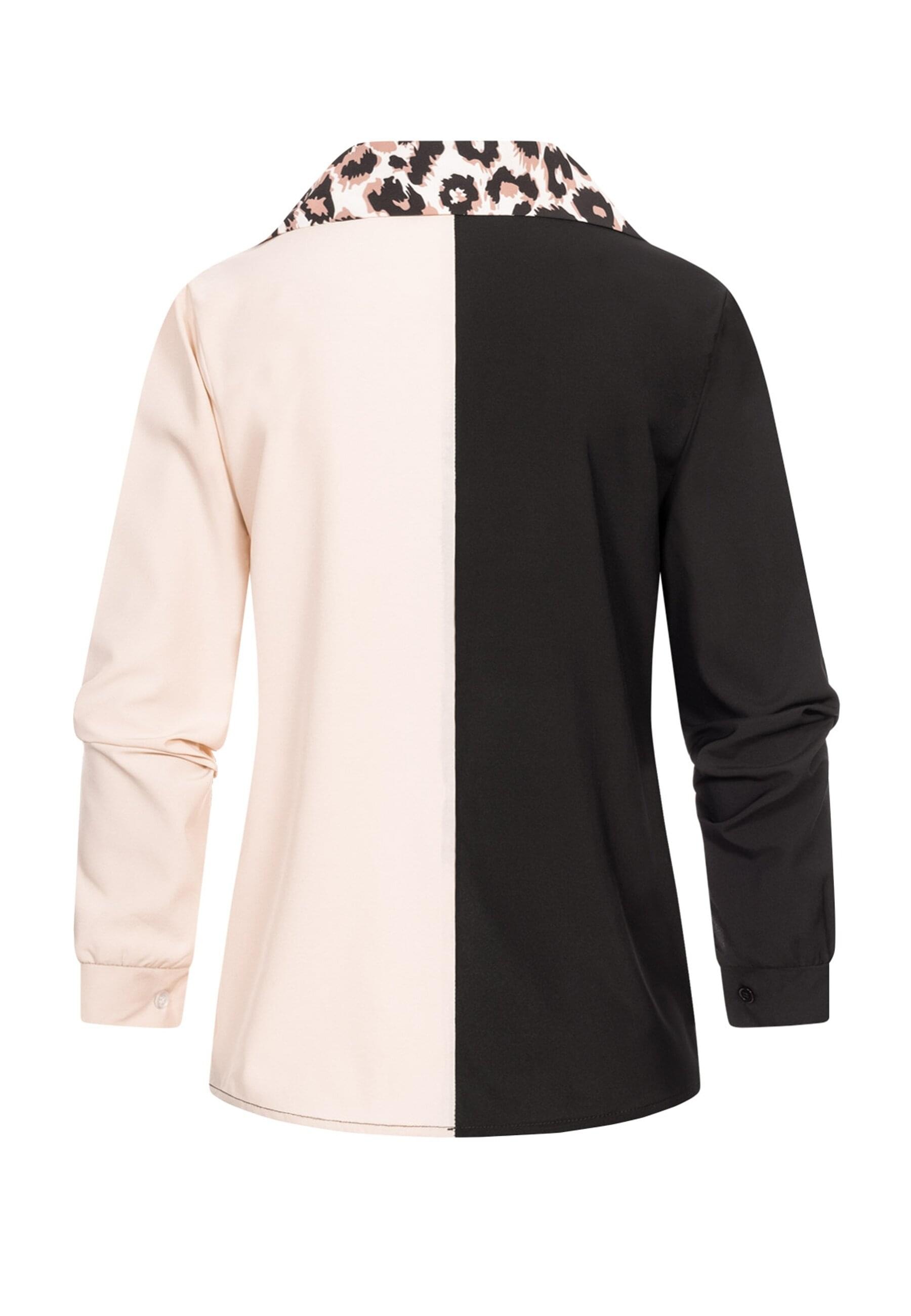 CLOUD 5IVE T-Shirt "CLOUD 5IVE Colorblock Bluse mit Leo Print Streifen" 1 S günstig online kaufen