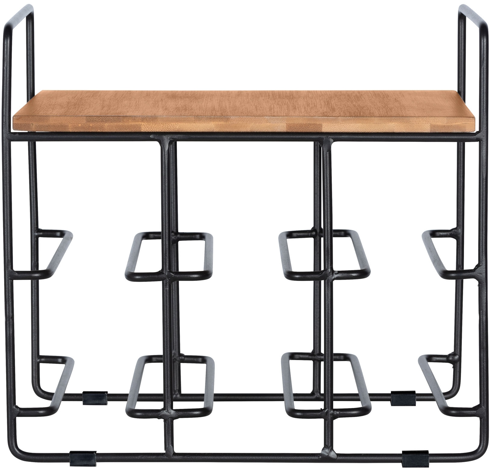 WENKO Weinflaschenhalter »Modell Loft«, Flaschenregal für 6 Flaschen mit Ablage, Metall und Bambus
