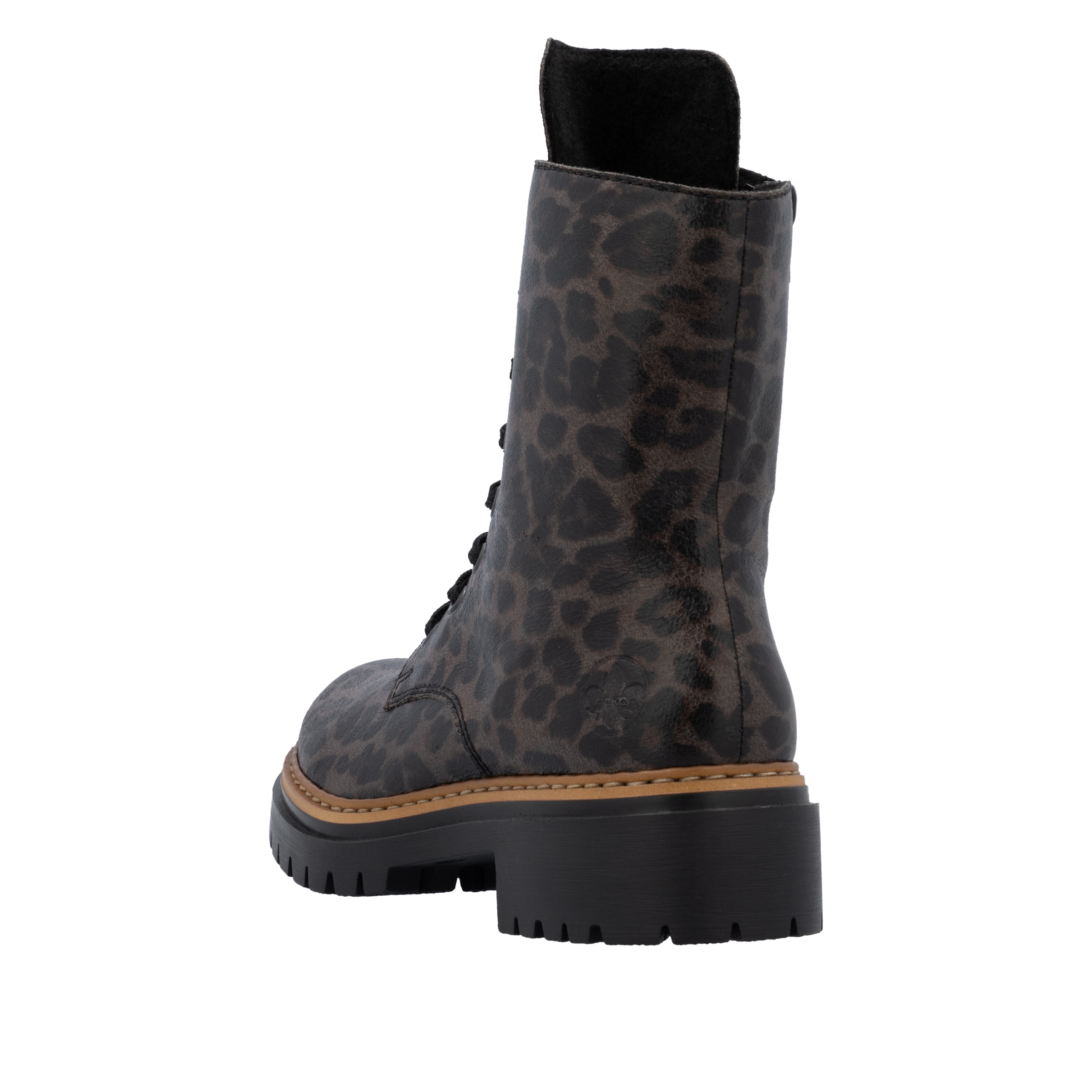 Rieker Schnürboots, Schnürstiefelette, Profilsohle, mit kontrastfarbenem Sohlenrand