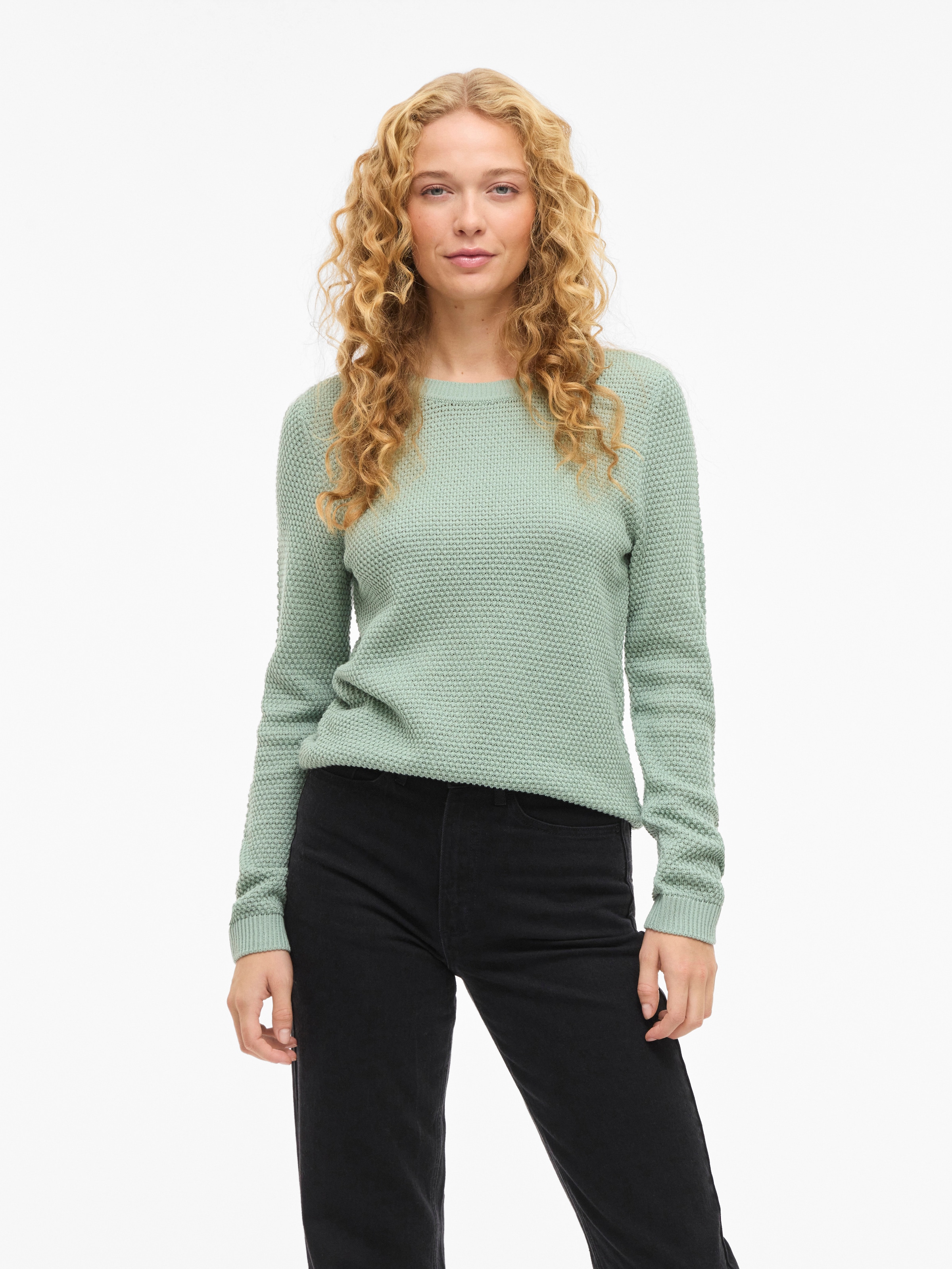 Vila Rundhalspullover "VIDALO O-NECK L/S KNIT TOP- NOOS" Baumwolle, regular günstig online kaufen