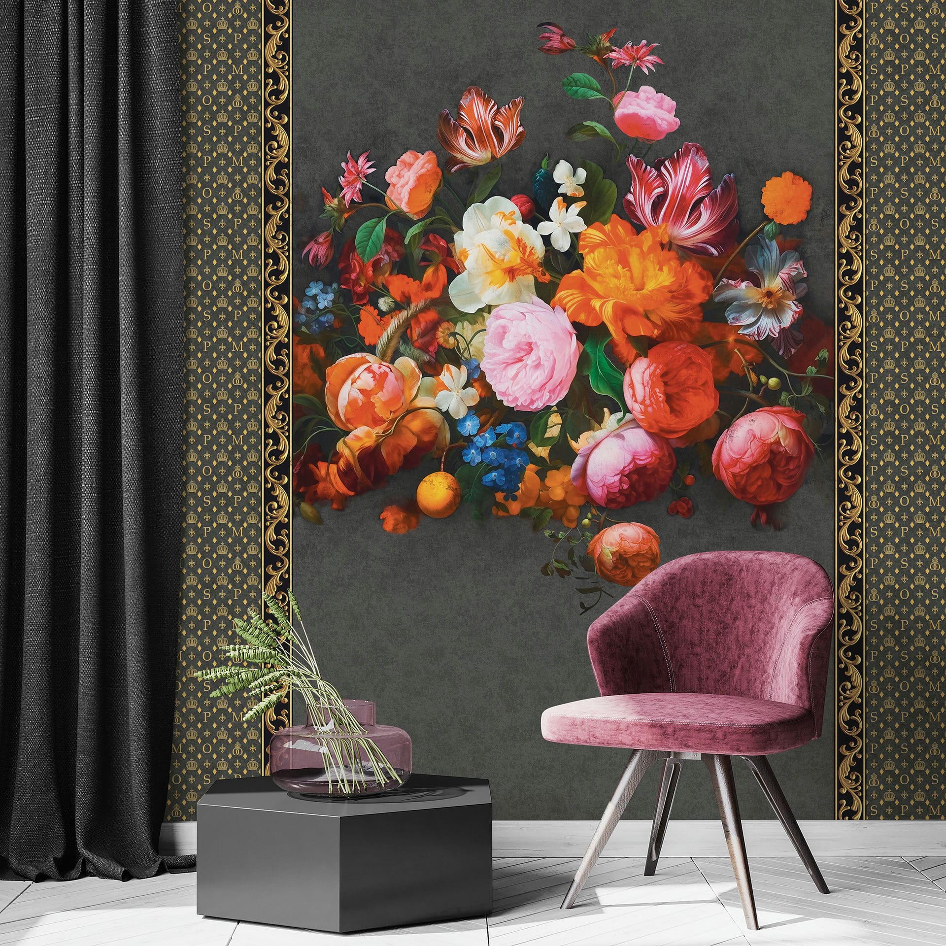 Marburg Fototapete "Silver Oak" floral für Wohnzimmer Schlafzimmer Küche