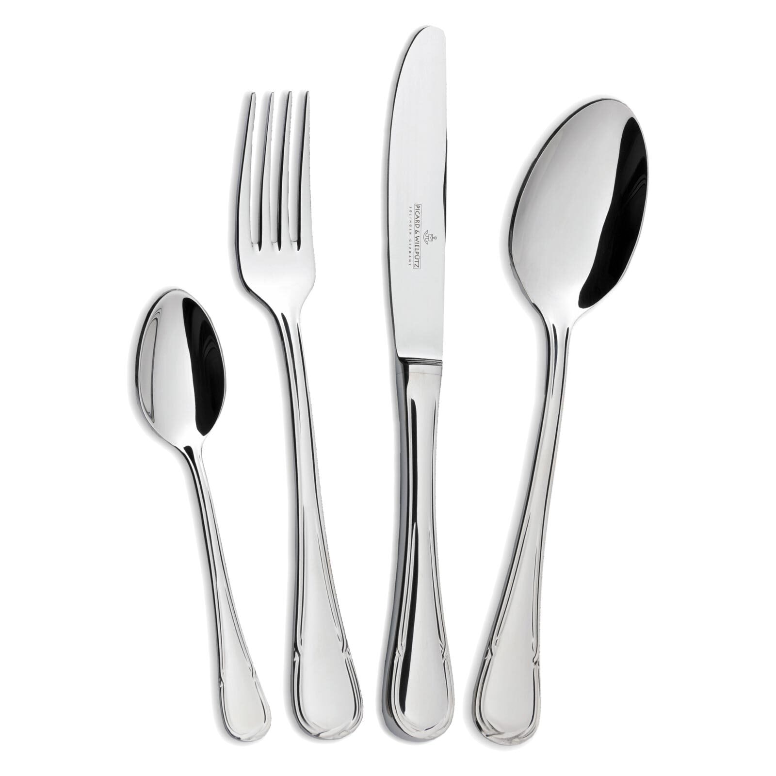 Picard & Wielpütz Solingen Besteck-Set "Tafelbesteck Ligato 24er Set silber" Spülmaschinengeeignet