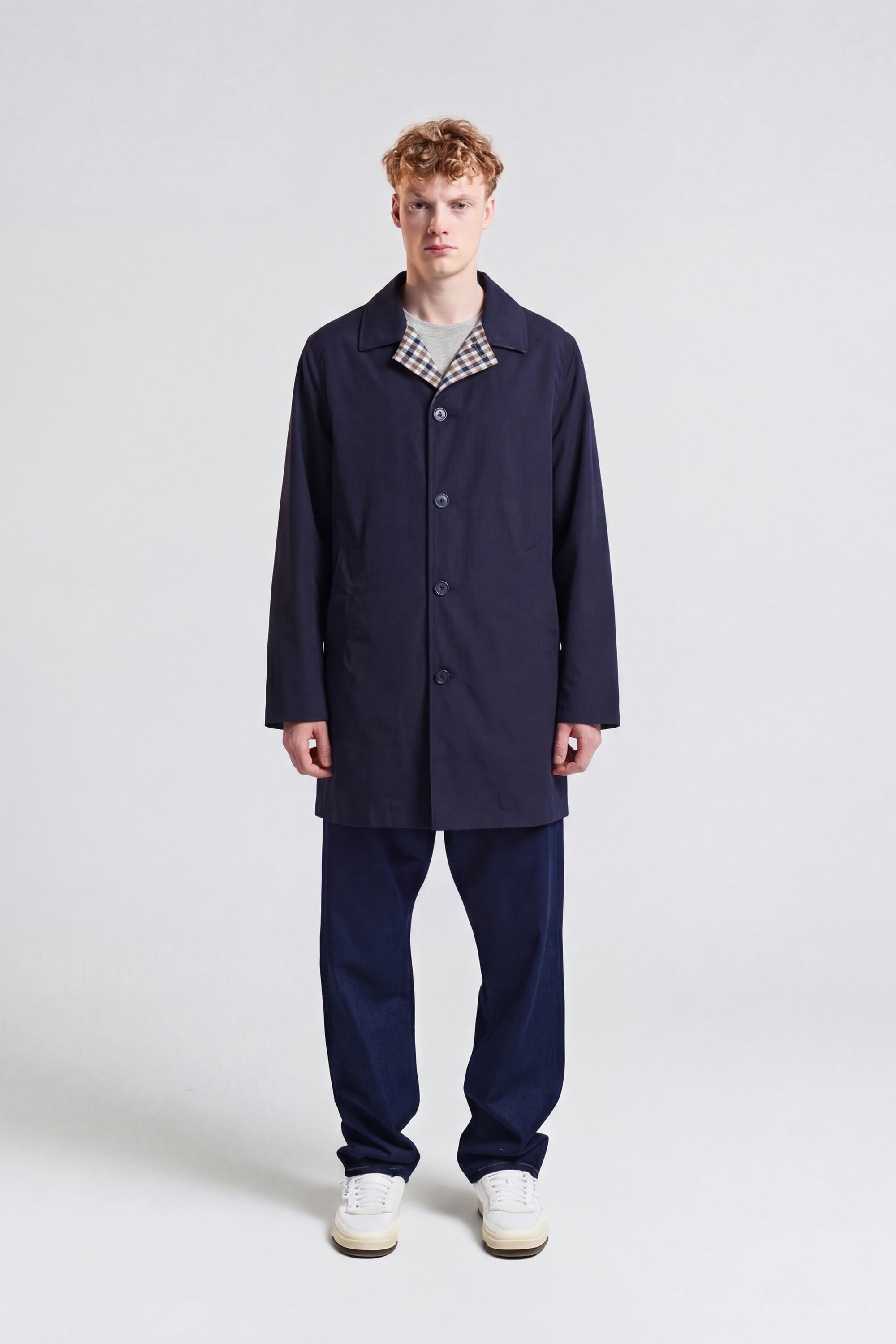 Aquascutum Active Parka »ICONIC REVERSIBLE TRENCHCOAT Herren« ohne Kapuze Wendemantel Herren, leichte Jacke, Trenchcoat, Windjacke, Sale