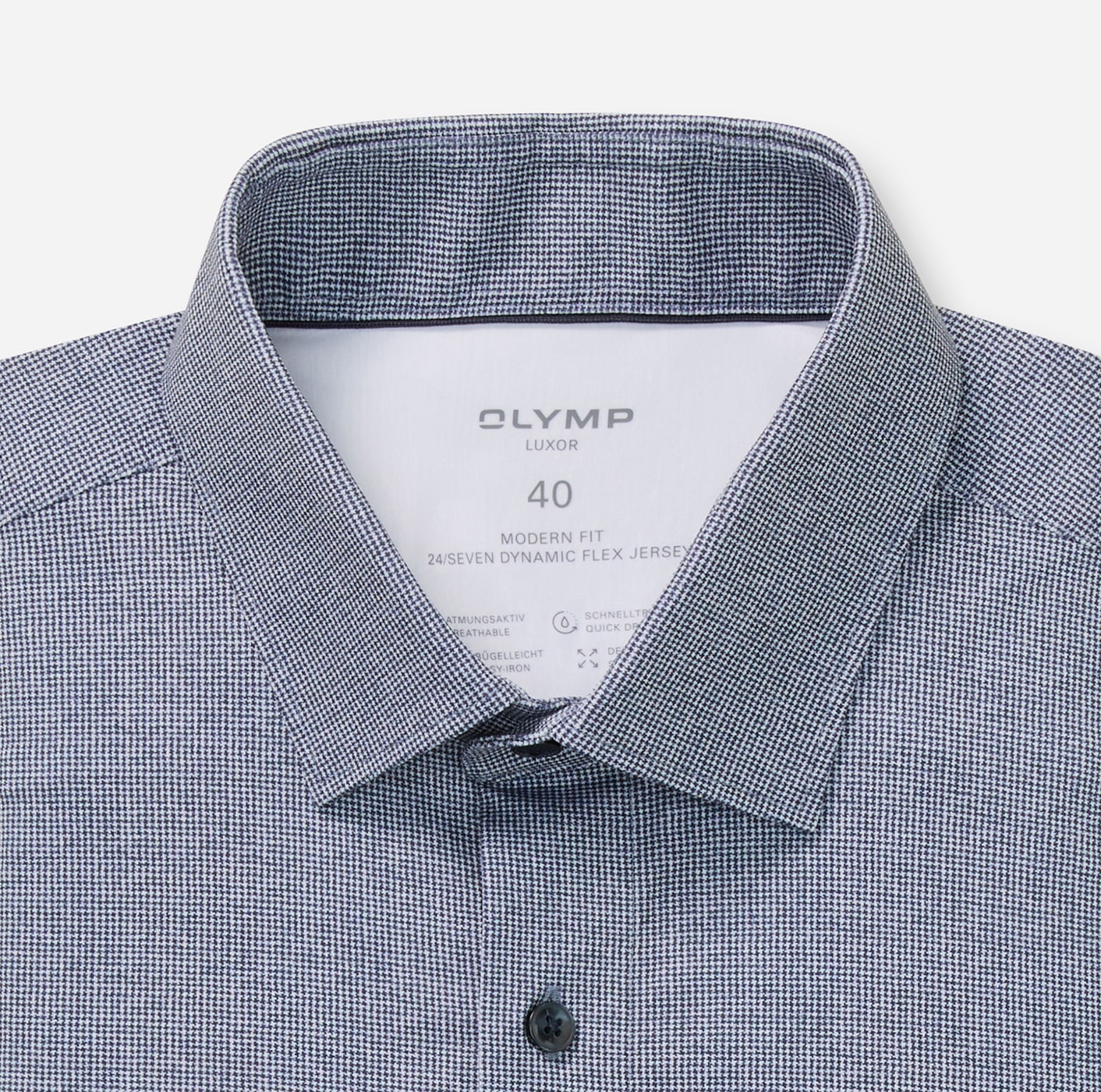 OLYMP Langarmhemd »Luxor 24/Seven« Businesshemd, Jersey, modern fit, New Kentkragen