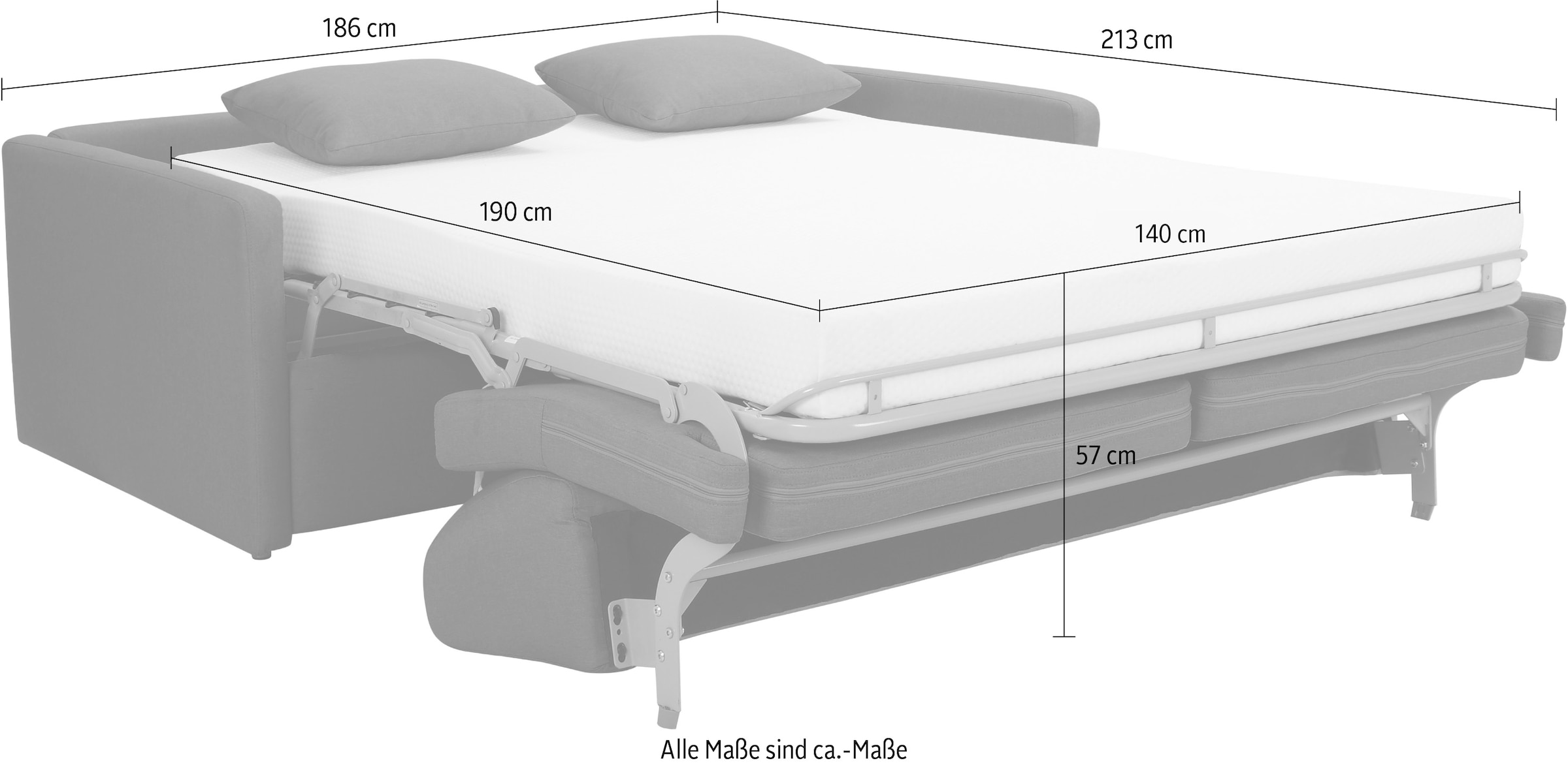 ATLANTIC home collection Schlafsofa »Robin«, mit Matratze und Zierkissen, Dauerschläfer