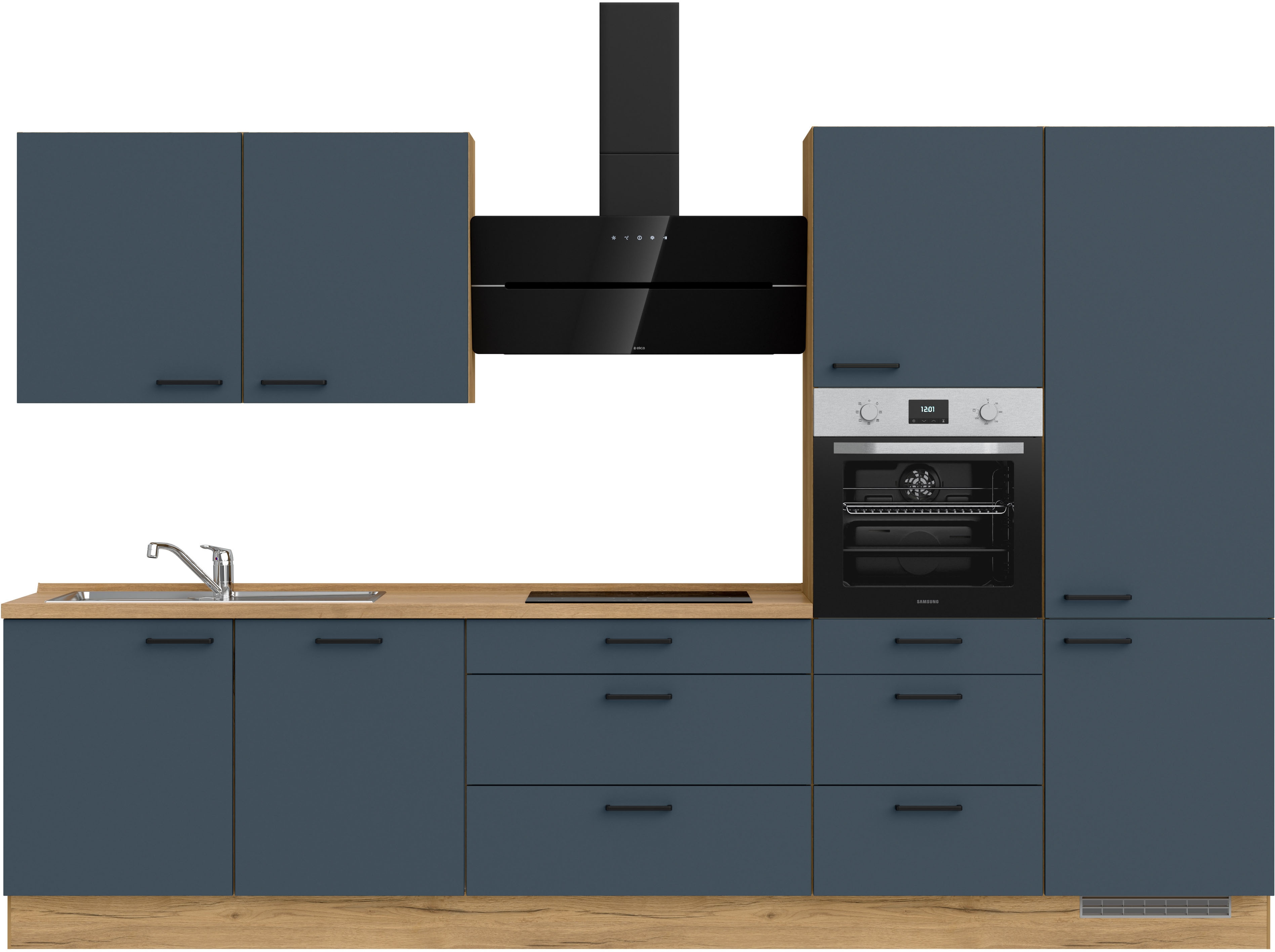 nobilia ""Easytouch II", NEU: individuell anpassbar mit gratis Profi-Beratung" vormontiert, Breite 330 cm, Ausrichtung wählbar, wahlw. mit E-Geräten