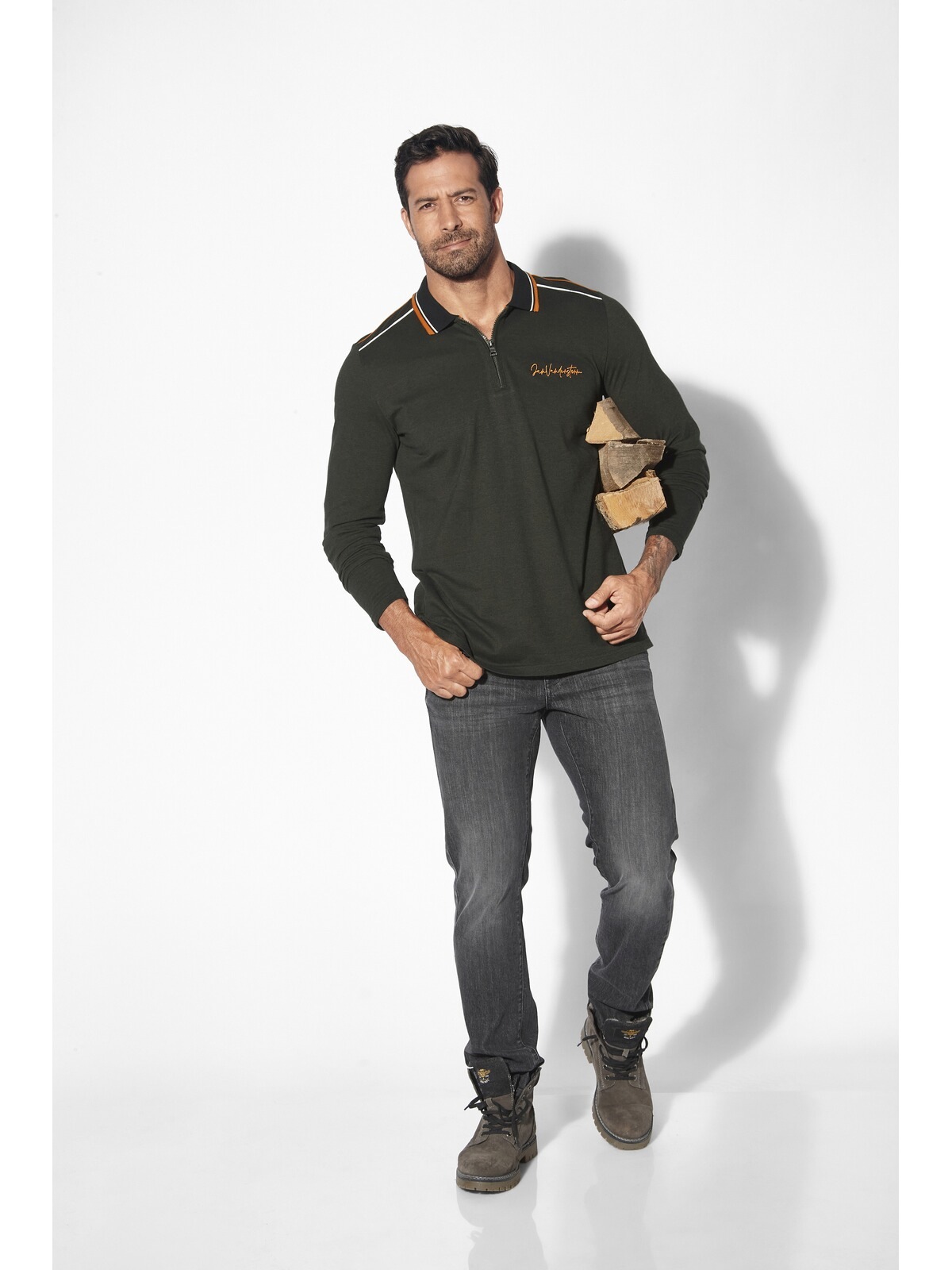 Jan Vanderstorm Langarm-Poloshirt »Langarm-Poloshirt ERIKELL«, (1 tlg.)