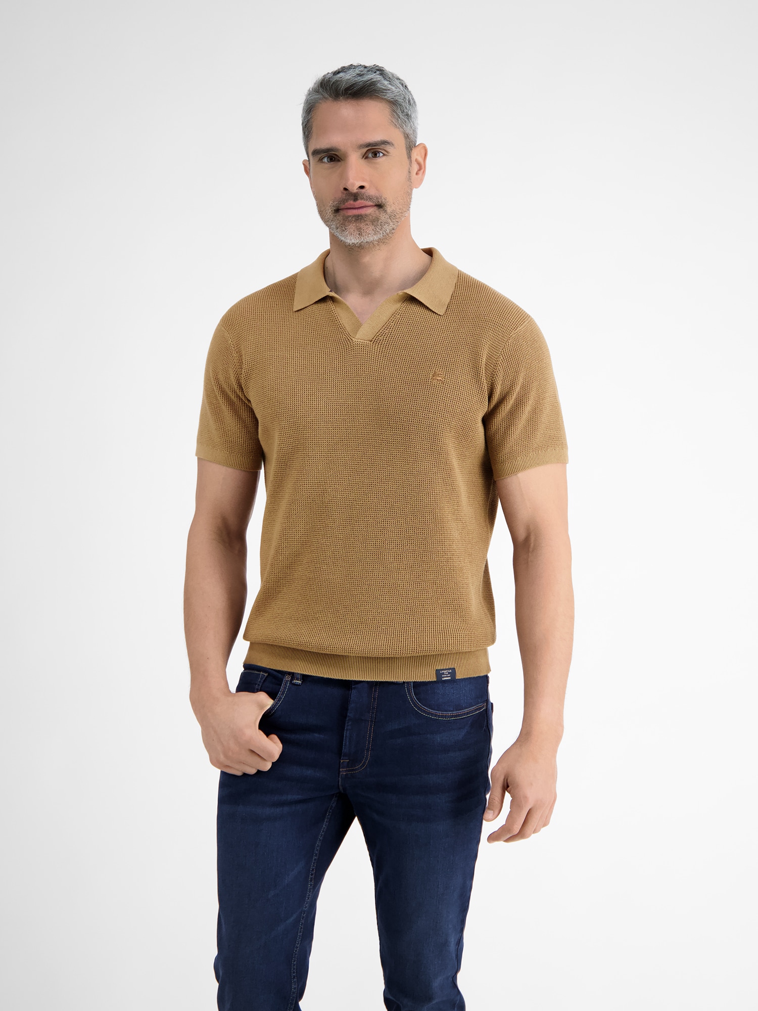 LERROS Poloshirt "LERROS Herren Strick-Polo mit offenem Kragen" günstig online kaufen