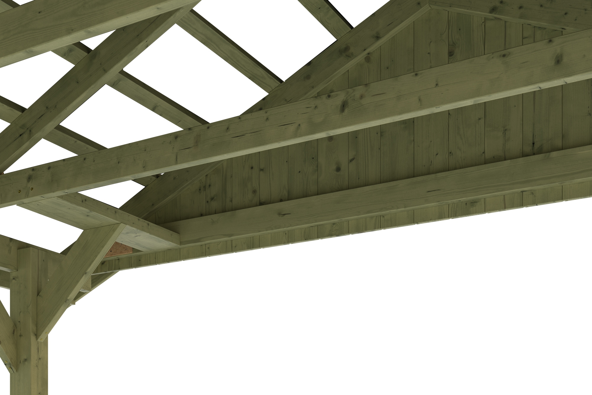 Skanholz Einzelcarport »Wallgau«, Nadelholz, 340 cm, Grün, mit Dachlattung