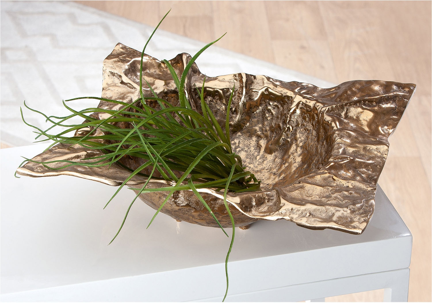 GILDE Schale »Deko-Schale Crumple goldfarben« 1 aus Aluminium