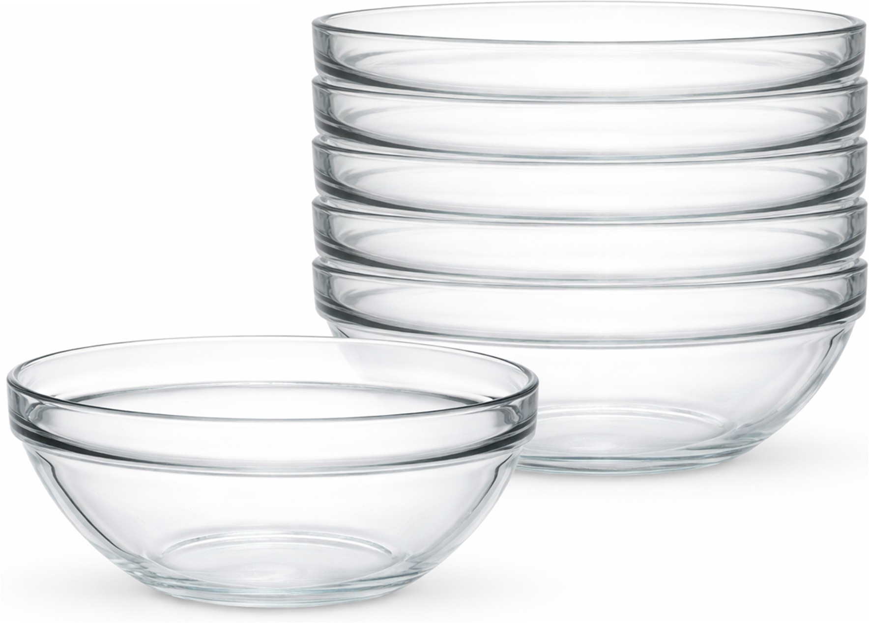 van Well Schale "Chefs, 6 Stück" 6 aus Glas stapelbar, spülmaschinen- und mikrowellengeeignet