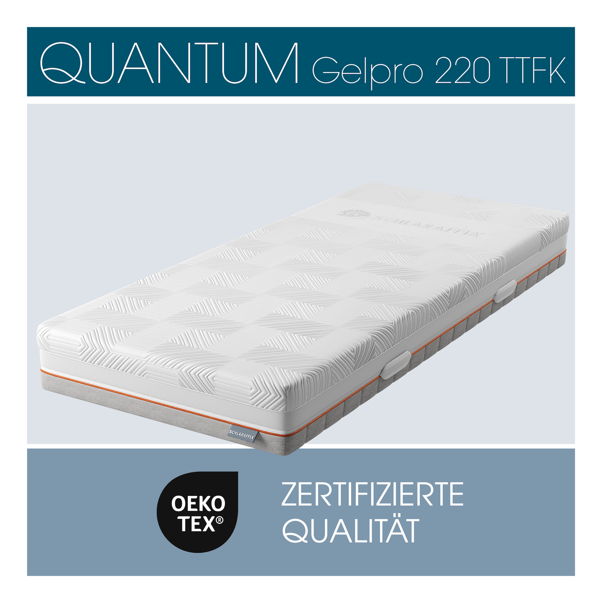 Schlaraffia Taschenfederkernmatratze »Matratze, 7 Zonen, GelPro Quantum 220, Taschenfederkern« 22 cm hoch 1.000 Federn 1 Stk. tlg. 1000er Federkern (bei 100x200cm), Gelschaumauflage, atmungsaktiv