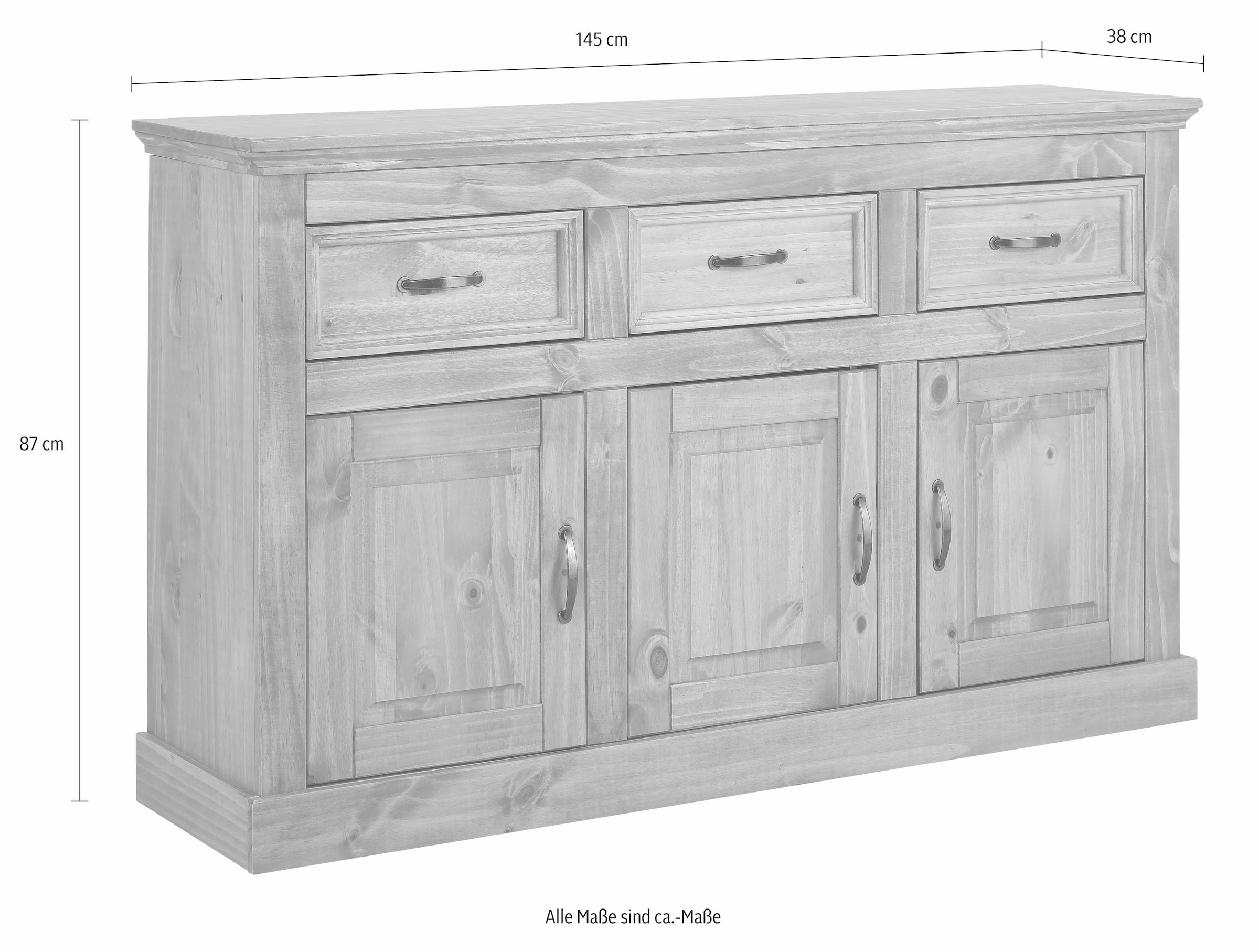 Home affaire Sideboard »Selma«, aus massivem Kiefernholz | BAUR