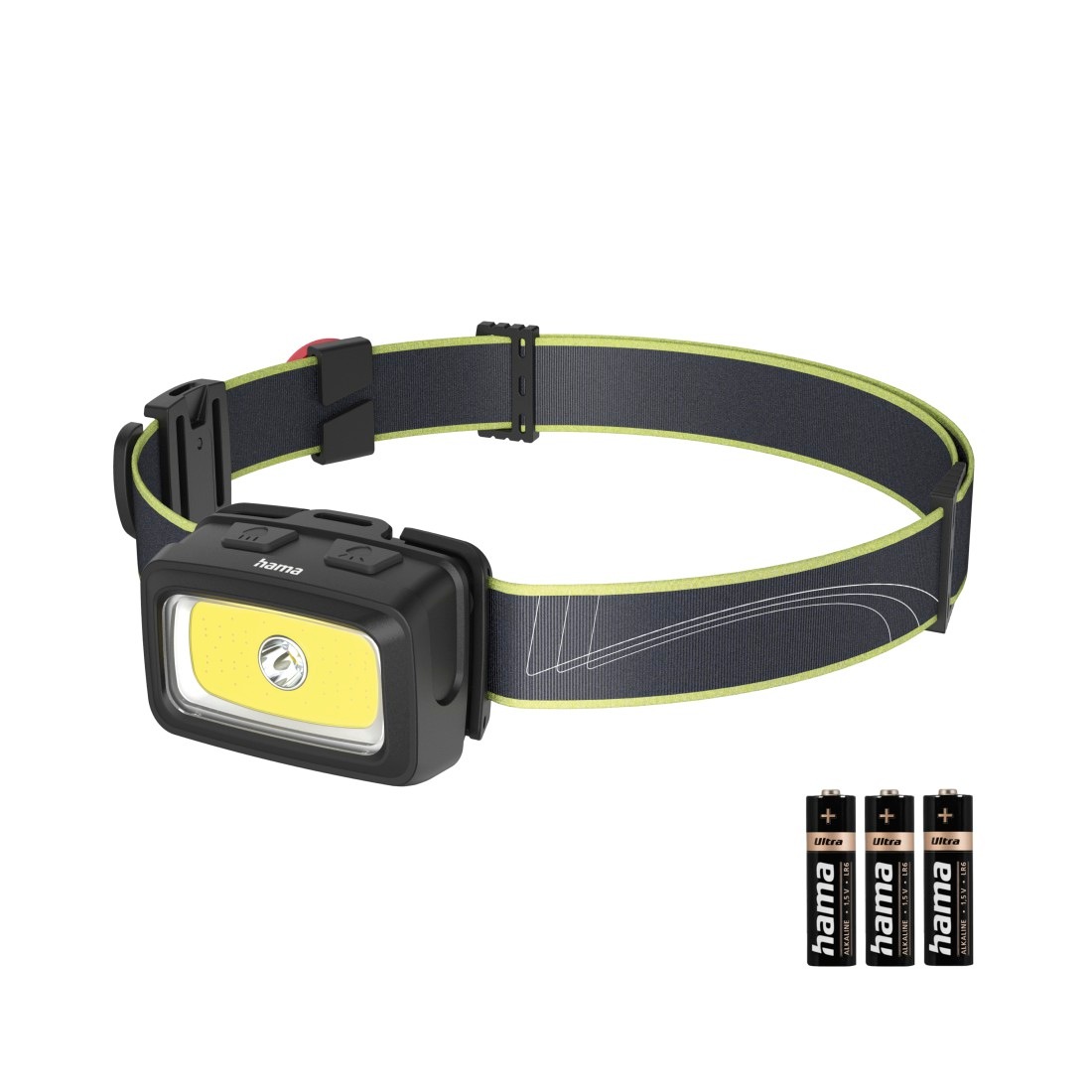 Hama LED Stirnlampe »LED Stirnlampe mit Rücklicht SOS-Pfeife und Spritzwasserschutz« 7 Lichtmodi, IP44, COB LED, Rücklicht
