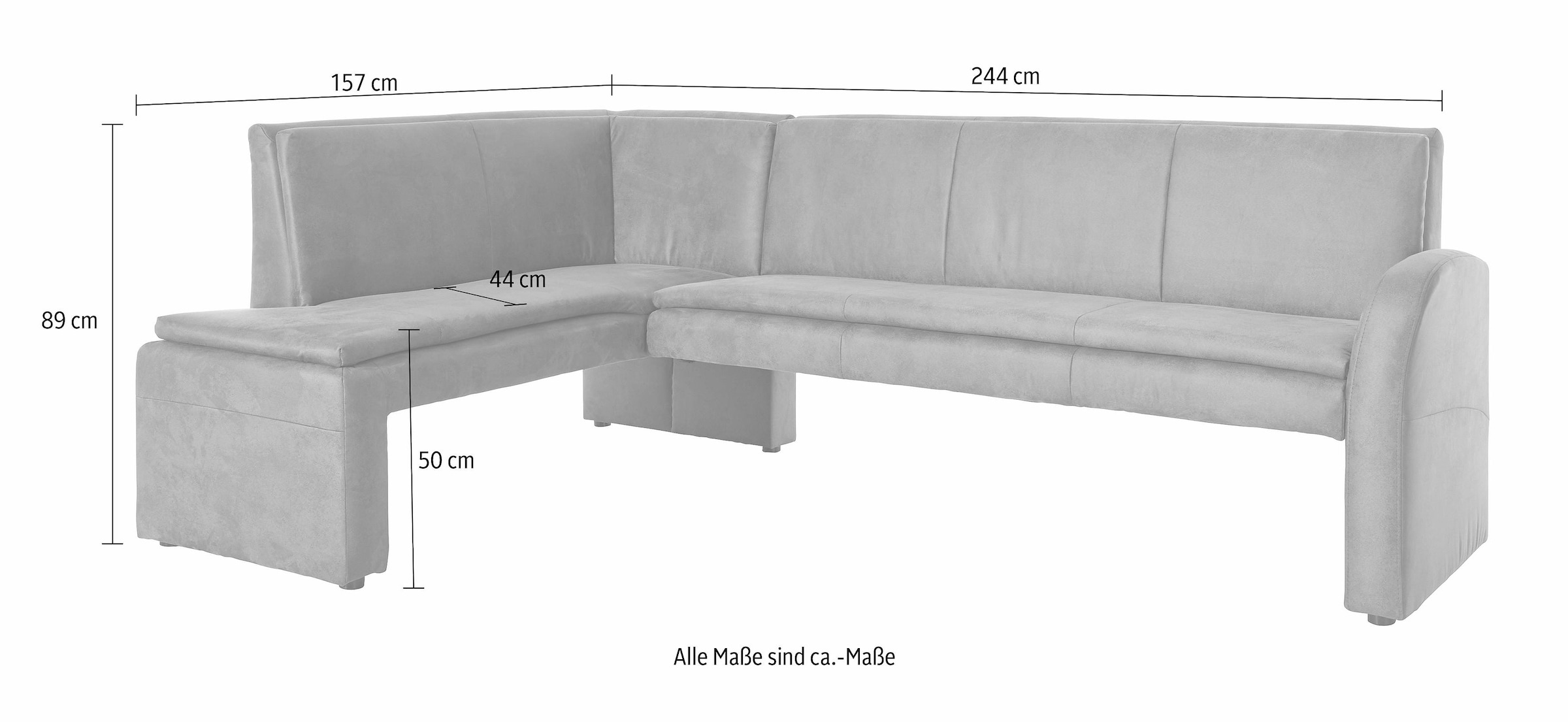 exxpo - sofa fashion Eckbank »Cortado, elegant und modern mit hohem Sitzkomfort«, hohe Bodenfreiheit, schöne Detailverarbeitung, wahlweise Lederbezug