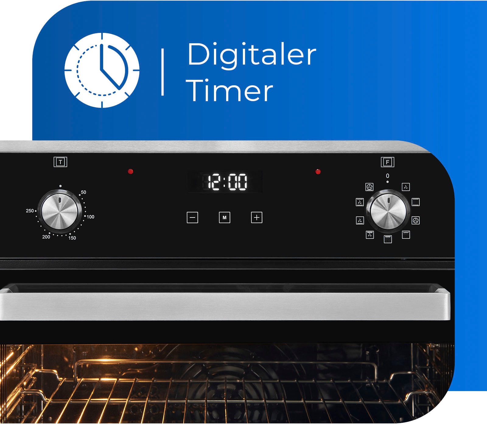 exquisit Backofen-Set »EBE76-9-H-020 inox«, mit Teleskopauszug nachrüstbar