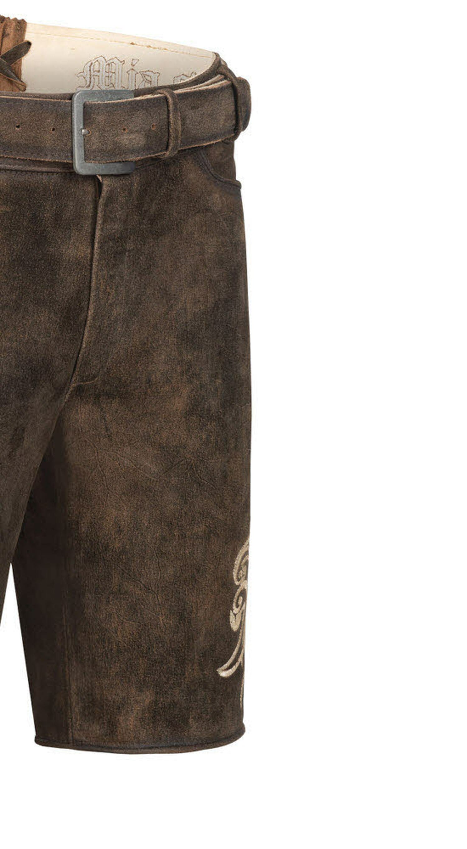 Nübler Trachtenlederhose »Lederhosen kurz Latz Hudson«