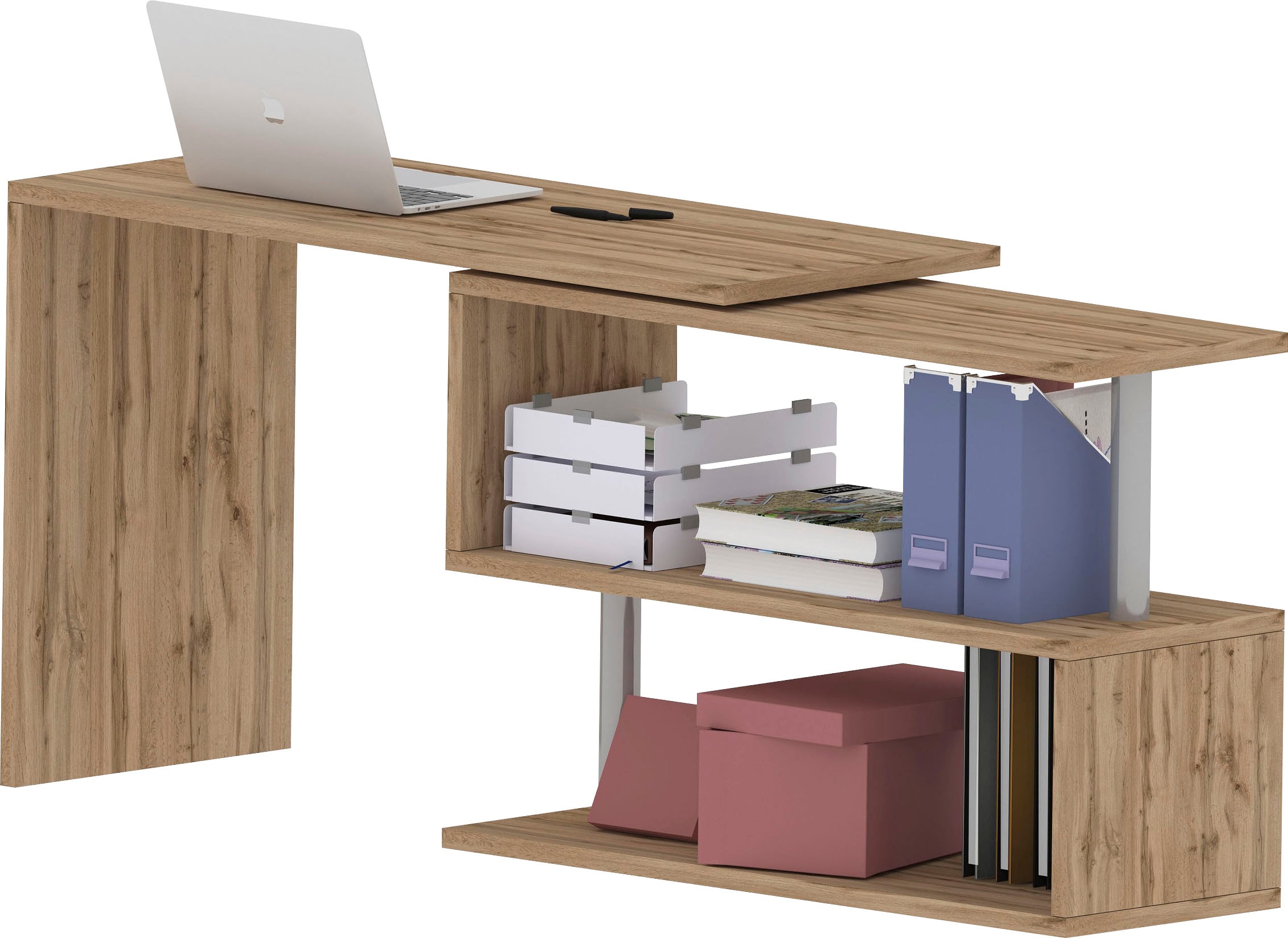 INOSIGN Schreibtisch »Volta, Made in Italy«, multifunktional - als Computertisch, Eckschreibtisch oder Sideboard