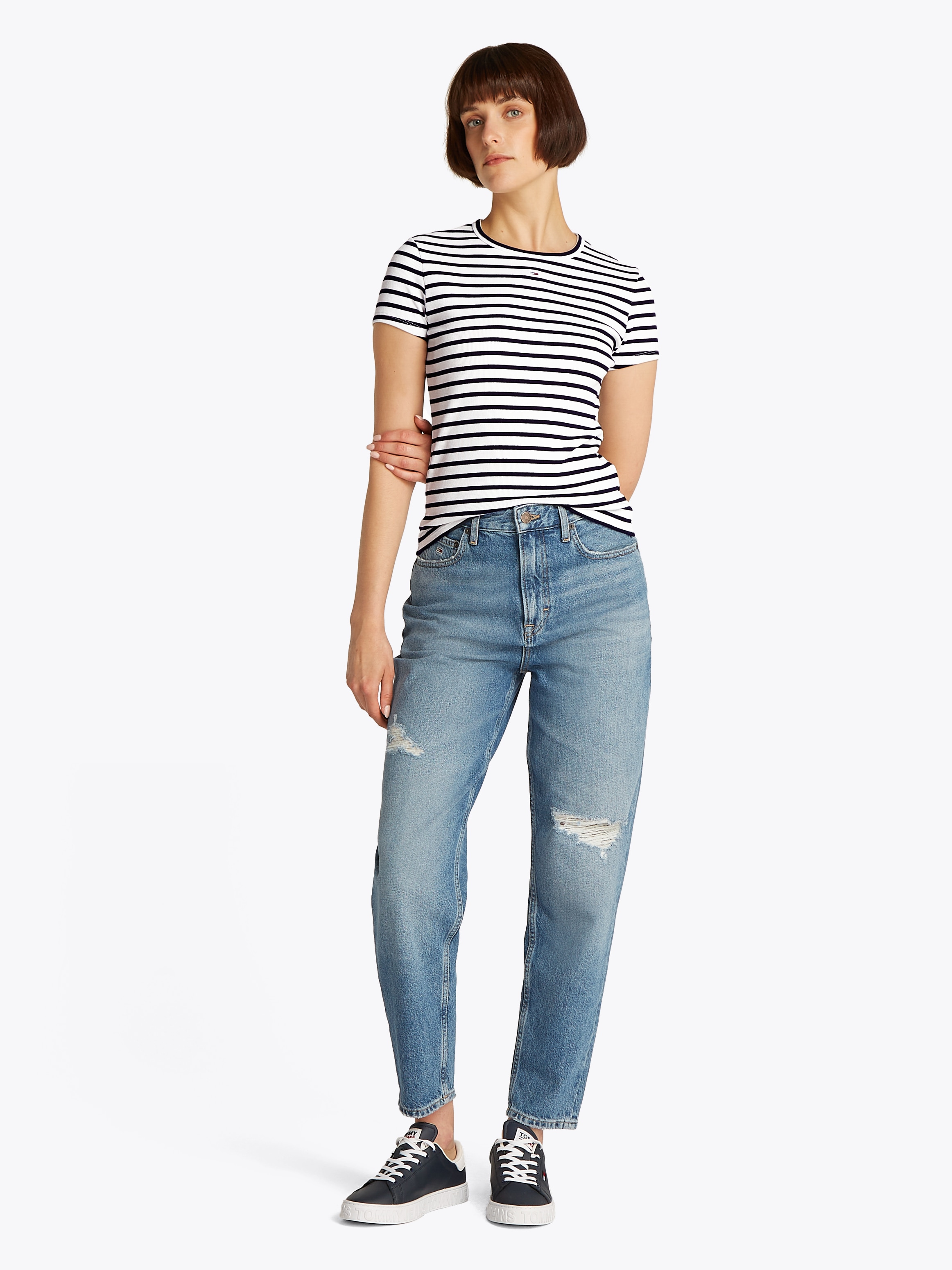 Tommy Jeans Curve T-Shirt »Slim Essential Rib«, Große Größen
