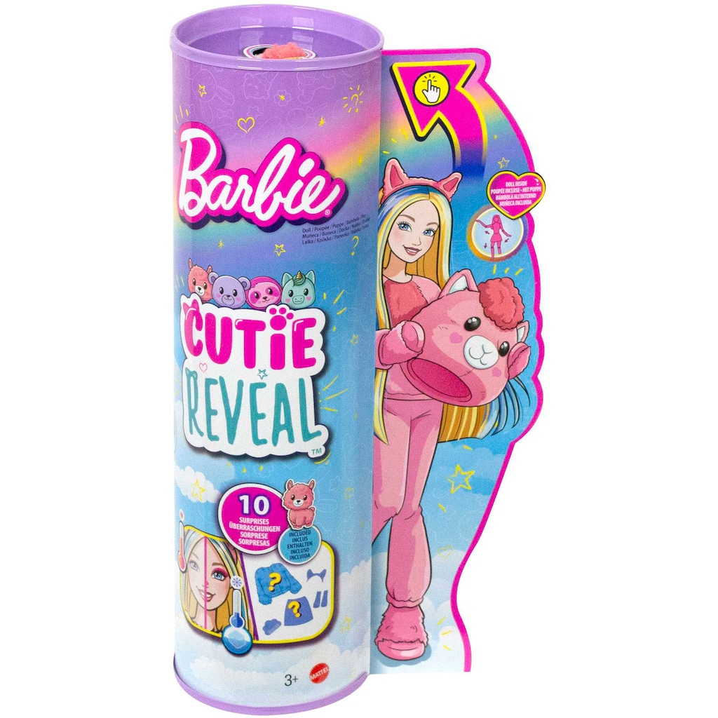 Barbie Anziehpuppe »Cutie Reveal«, mit Lama-Plüschkostüm und 10 Überraschungen