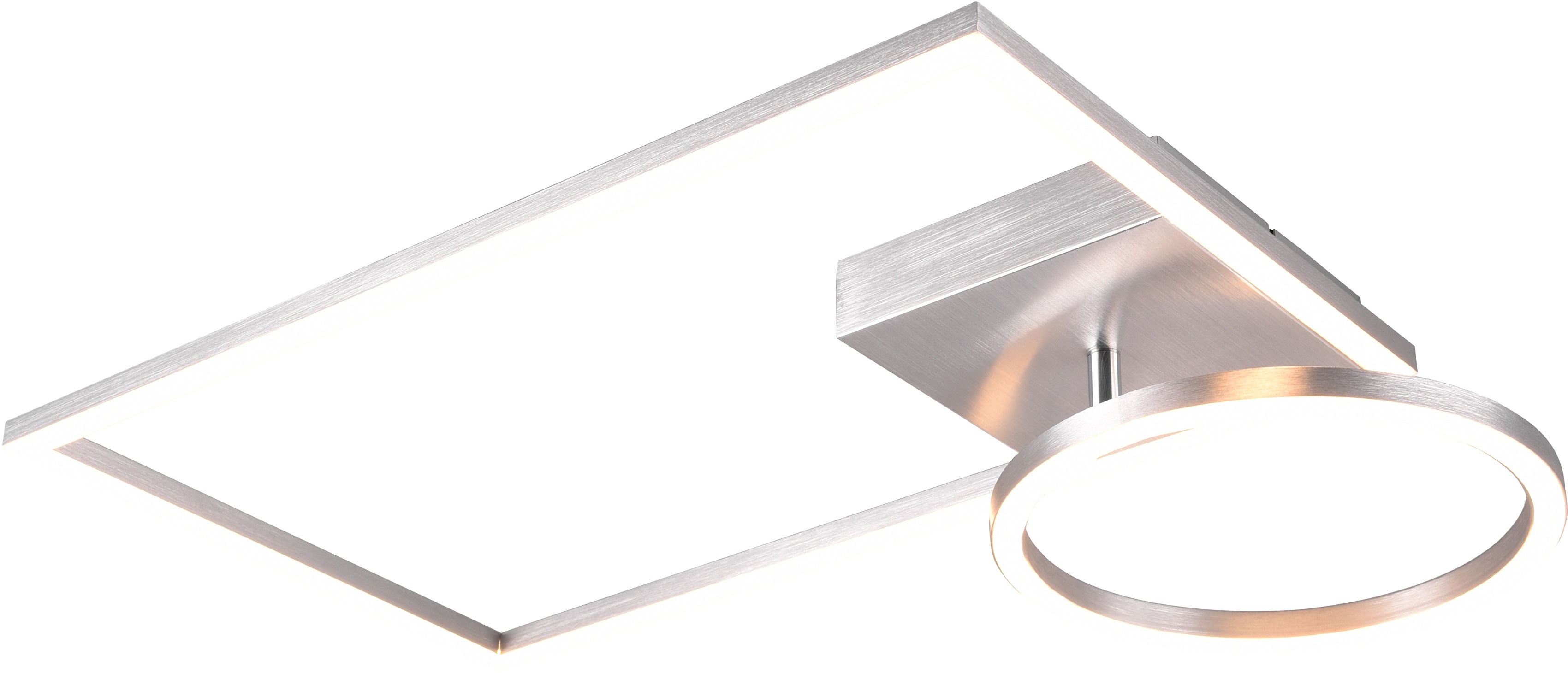 TRIO Leuchten LED Deckenleuchte VERSO, LED Deckenlampe mit Switch Dimmer, LED-Modul, 1 St., Warmweiß, über Wandschalter dimmbar, Ring schwenkbar, 3000K, 3000 Lm, 30x50 cm
