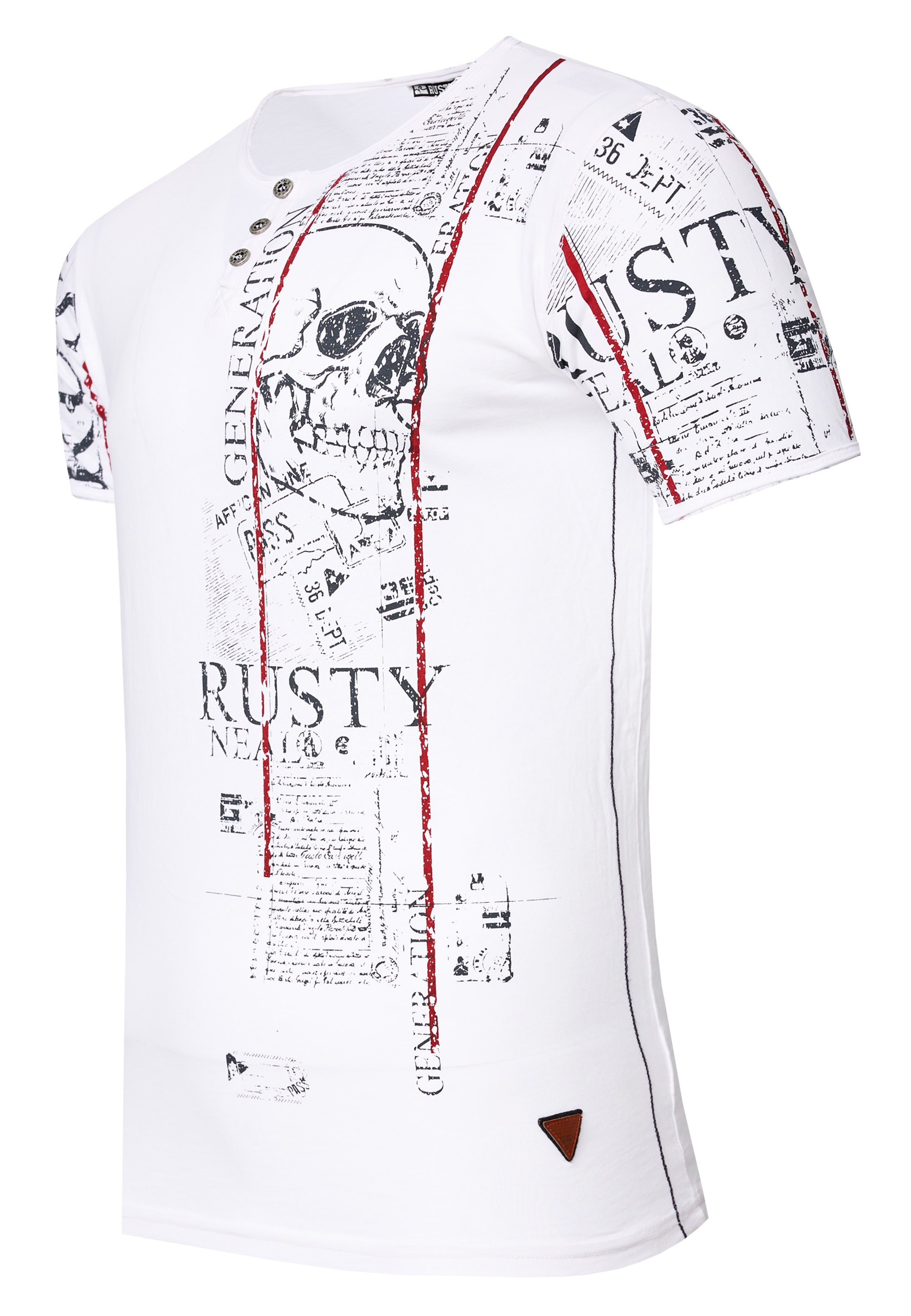 Rusty Neal T-Shirt, im Used-Look mit Allover-Print