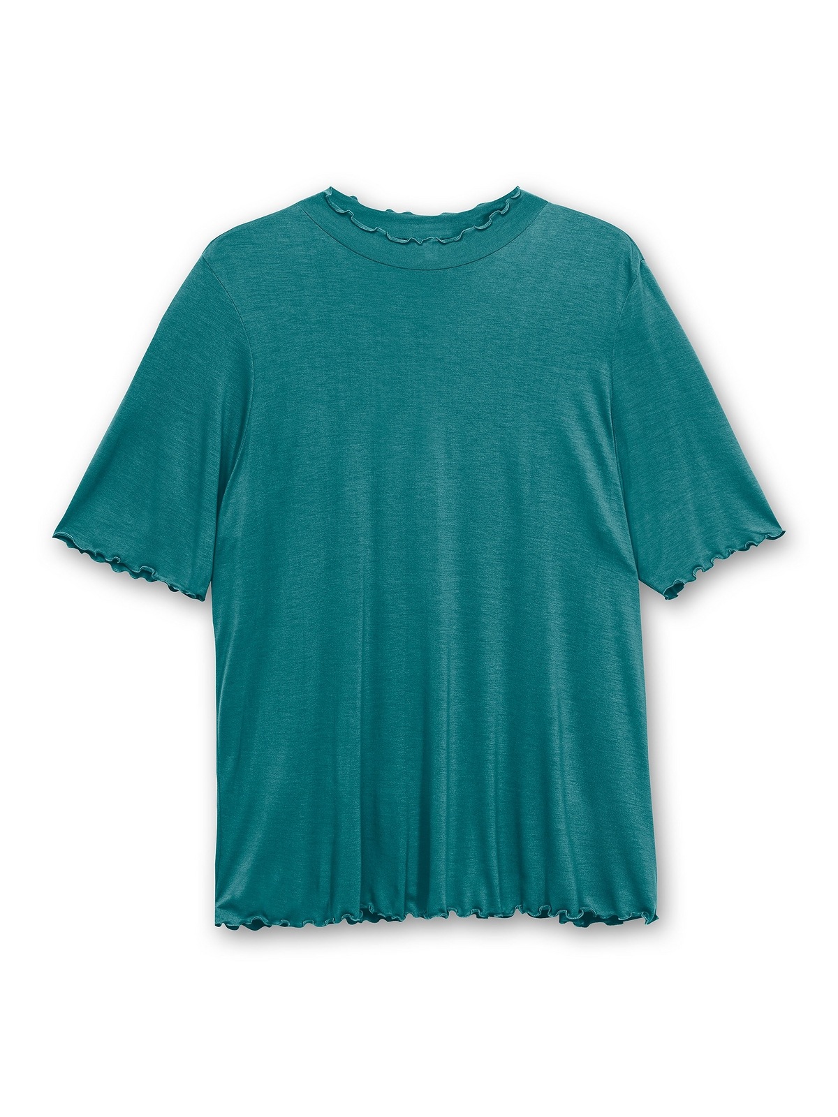 Sheego T-Shirt »Große Größen«, mit Stehkragen | und BAUR bestellen Wellensaumkanten