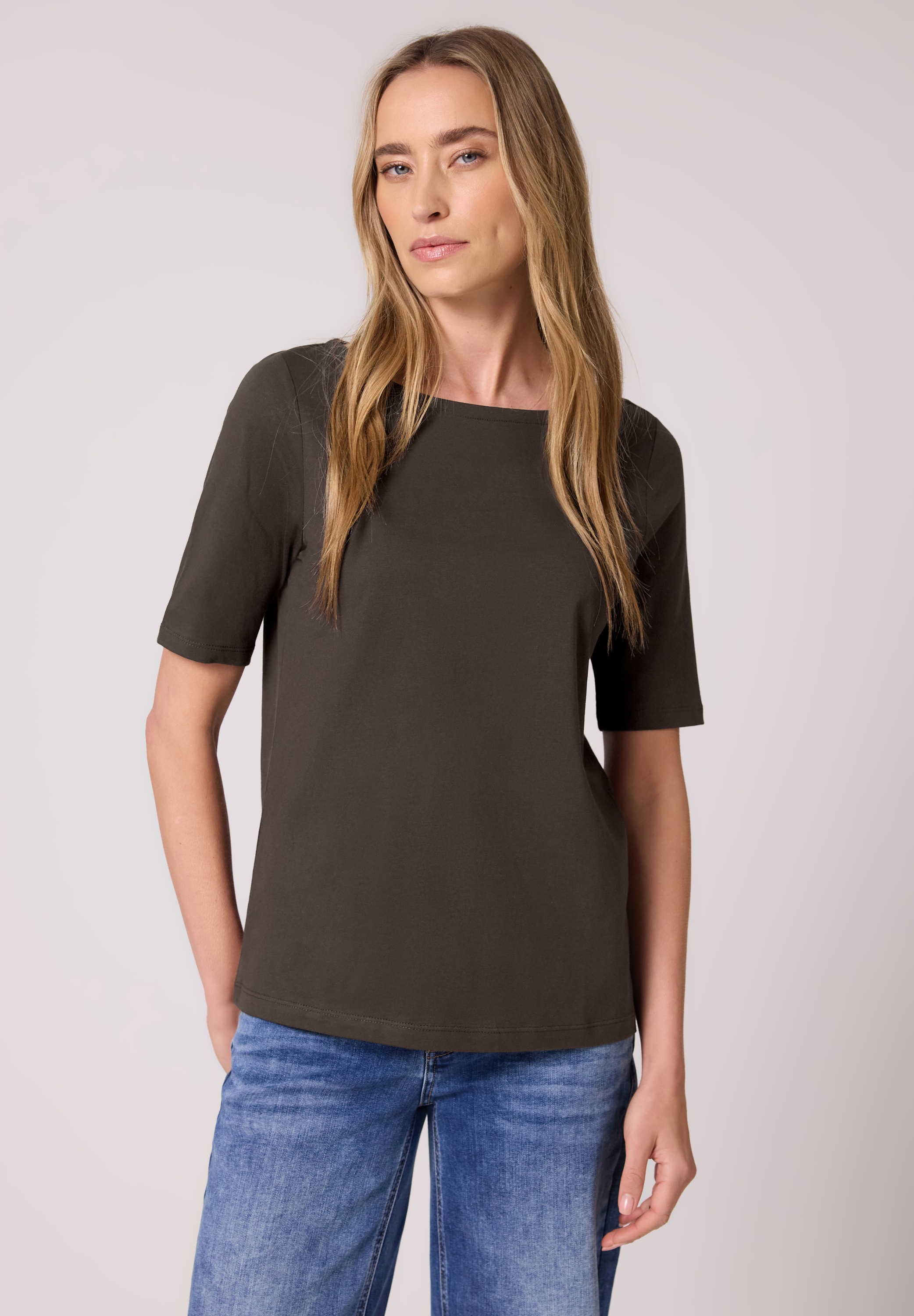 STREET ONE T-Shirt mit U-Boot-Ausschnitt