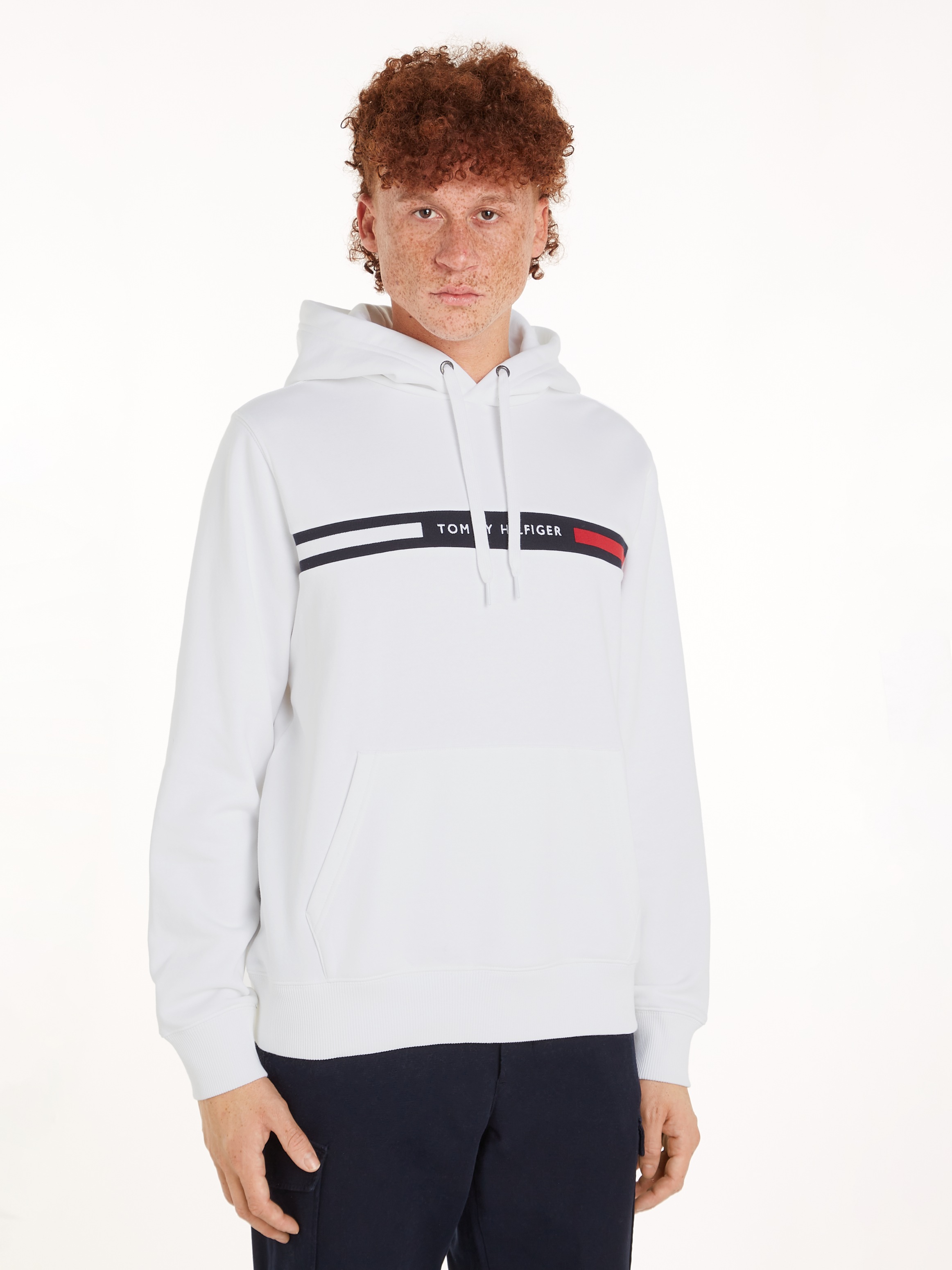 Thumbnail - Tommy Hilfiger Kapuzensweatshirt "HILFIGER CHEST INSERT HOODY mit Kapuze und Logoschriftzug", unifarben, casual, regular...