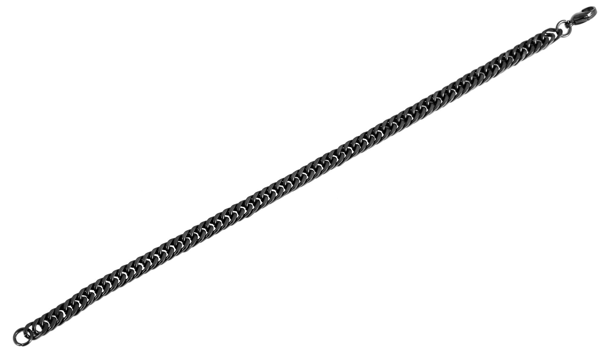 Armband ADELIA´S "Unisex Armband – Panzerarmband aus Edelstahl 21 cm", schwarz, Armbänder, Damen, 21cm, Edelstahl, Armband, Zum Verschenken – ideal zum Geburtstag
