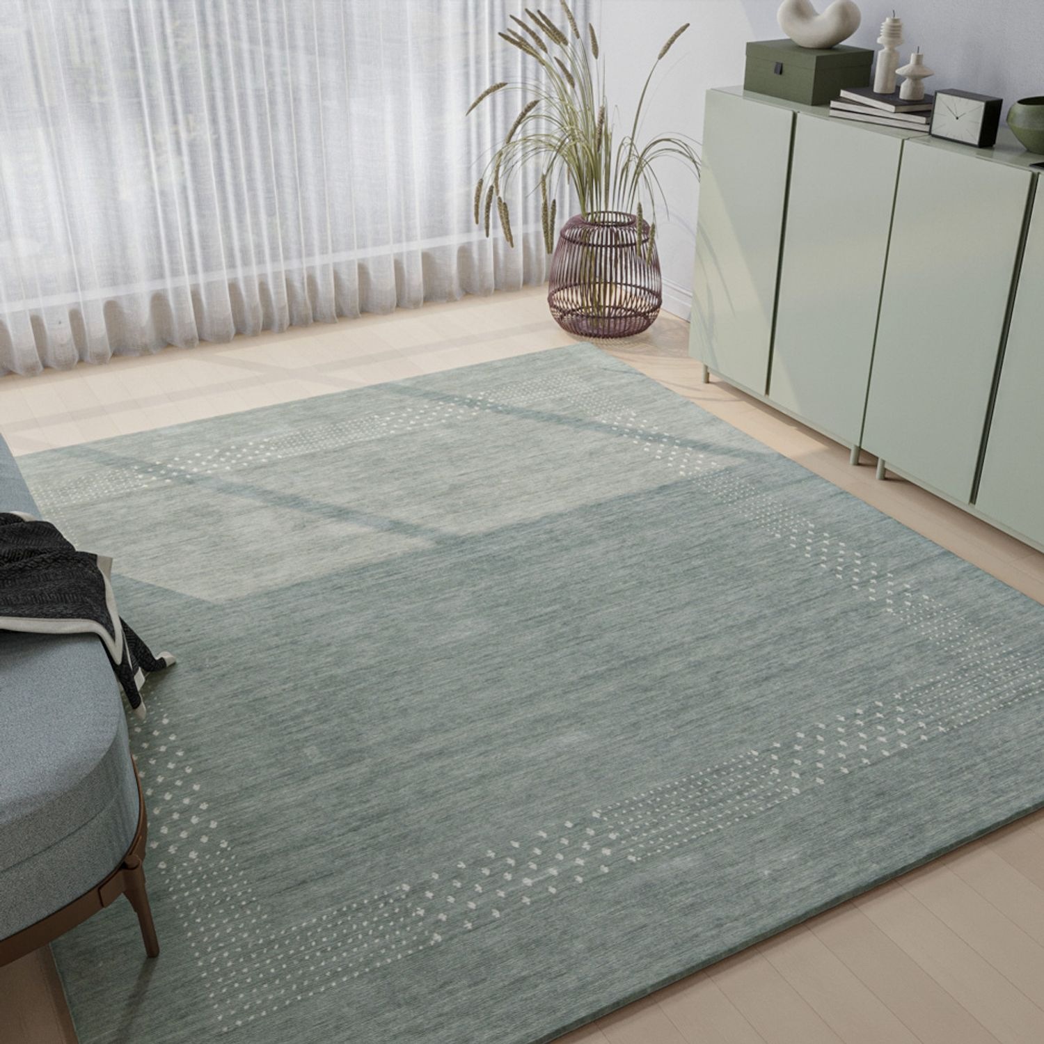 morgenland Wollteppich »Nova - Gabbeh Teppich - Loribaft Perser«, quadratisch, 1,5 mm Höhe, Flachgewebe