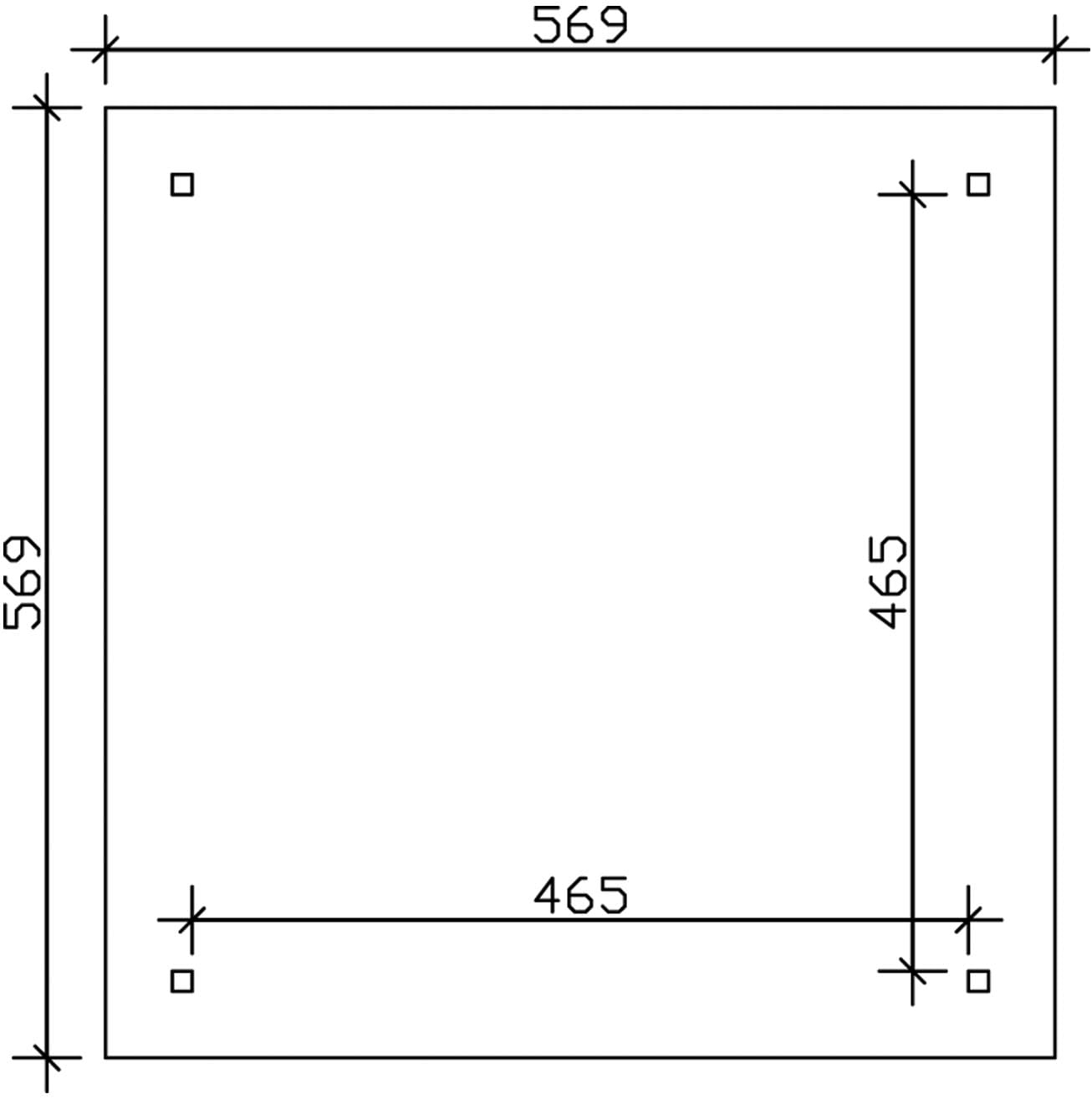 Skanholz Holzpavillon »Cannes 4«, Leimholz, 489 x 489 cm