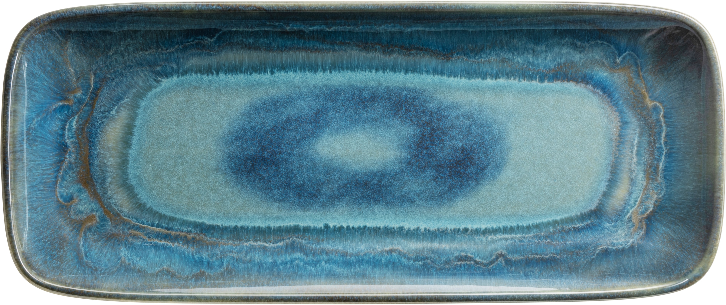 gipfelstück Servierplatte »Tiefer See« Scandi-Style, glänzende Reaktivglasur, jedes Stück ein Unikat