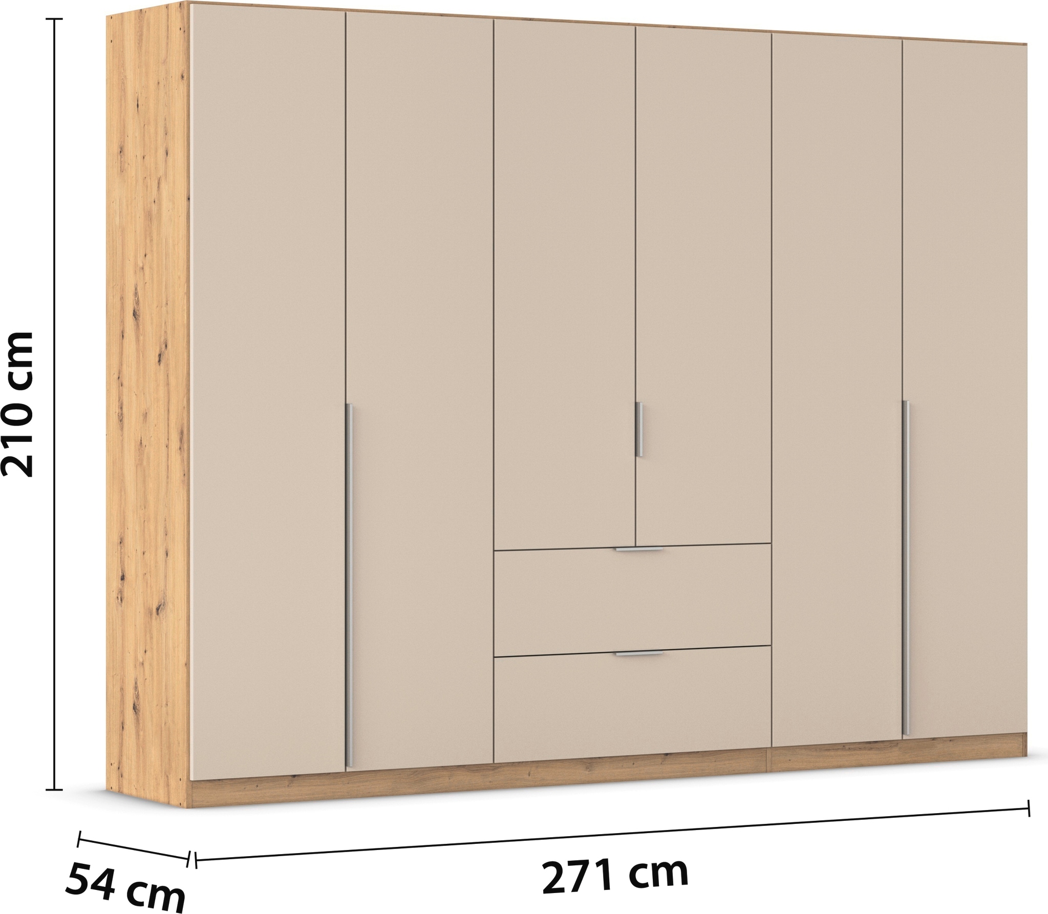 rauch Drehtürenschrank »Kleiderschrank Schrank Garderobe AGORDO mit Dekor- oder Hochglanzfront«, (in zwei Griff-Farben mit Dekor- oder Hochglanzfront), mit Außenschubkästen, in 6 Breiten und 2 Höhen MADE IN GERMANY