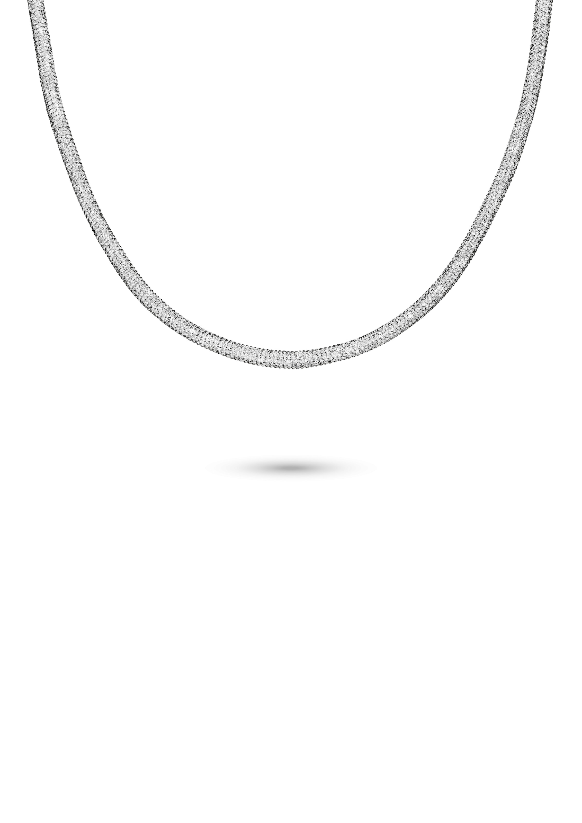 s.Oliver Edelstahlkette »Schmuck Geschenk Edelstahl Halskette Sparkle Mesh« mit Zirkonia (synth.)