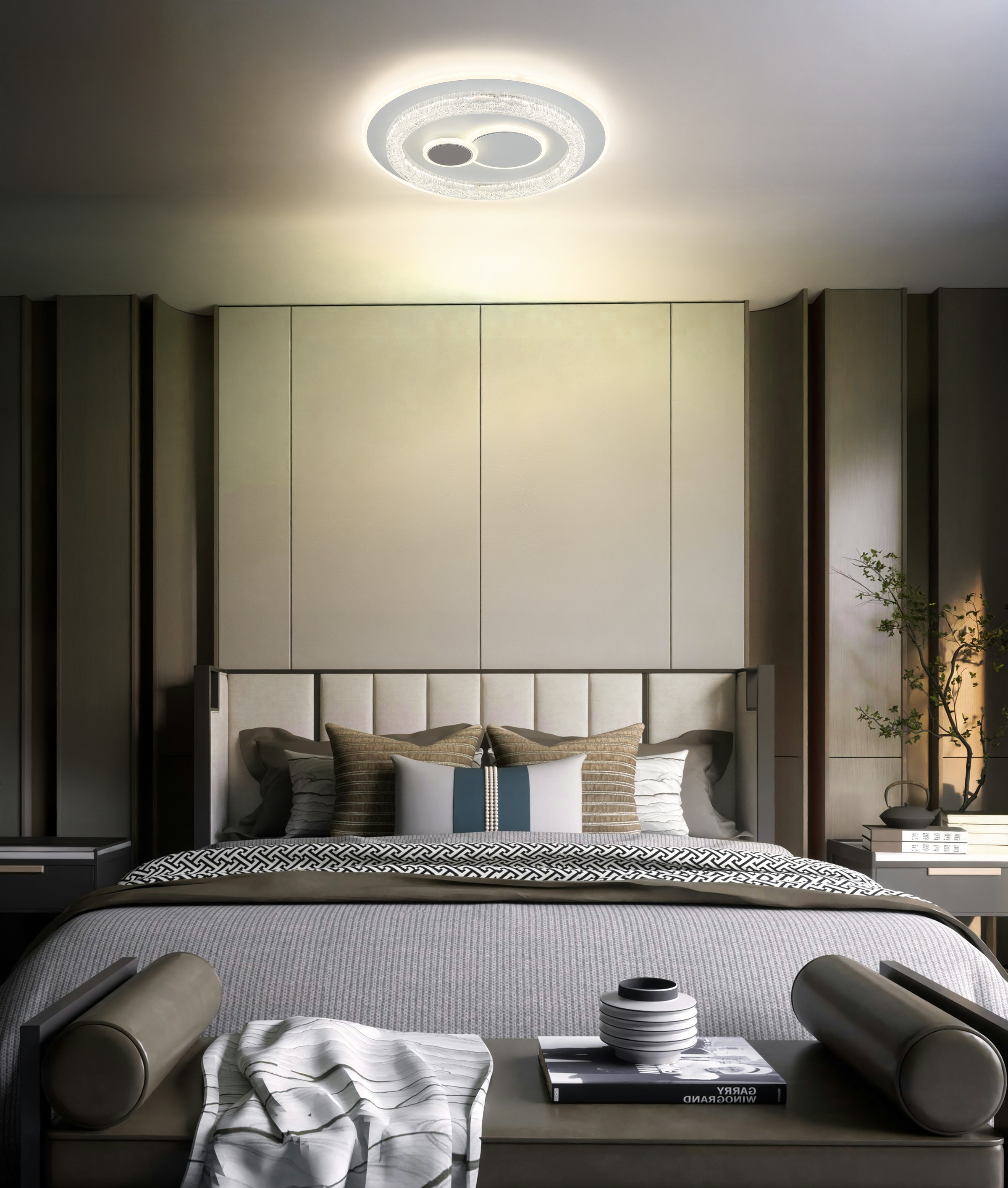 GLOBO LIGHTING Deckenleuchte »KRISWALL« LED-Modul 1 Stk. LED Deckenleuchte für Wohn- & Esszimmer weiß matt