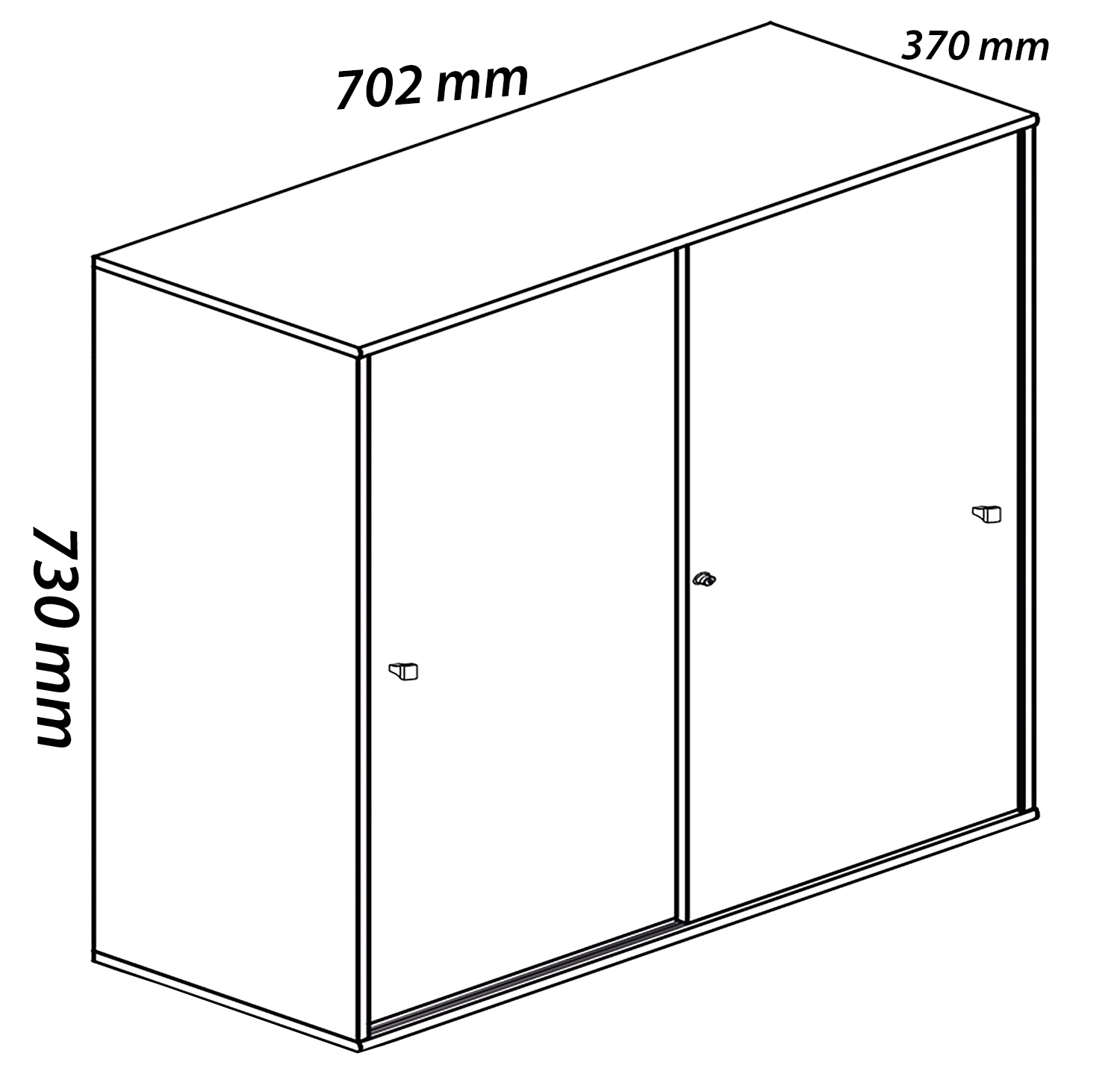 VCM Aktenschrank »VCM Büroschrank mit 2 Fächern | moderner Aktenschrank mit Schiebetüren | Maße ca. B. 70 x H. 73 x T. 37 cm ¿ Lona 2-Fach«, (1 St.)