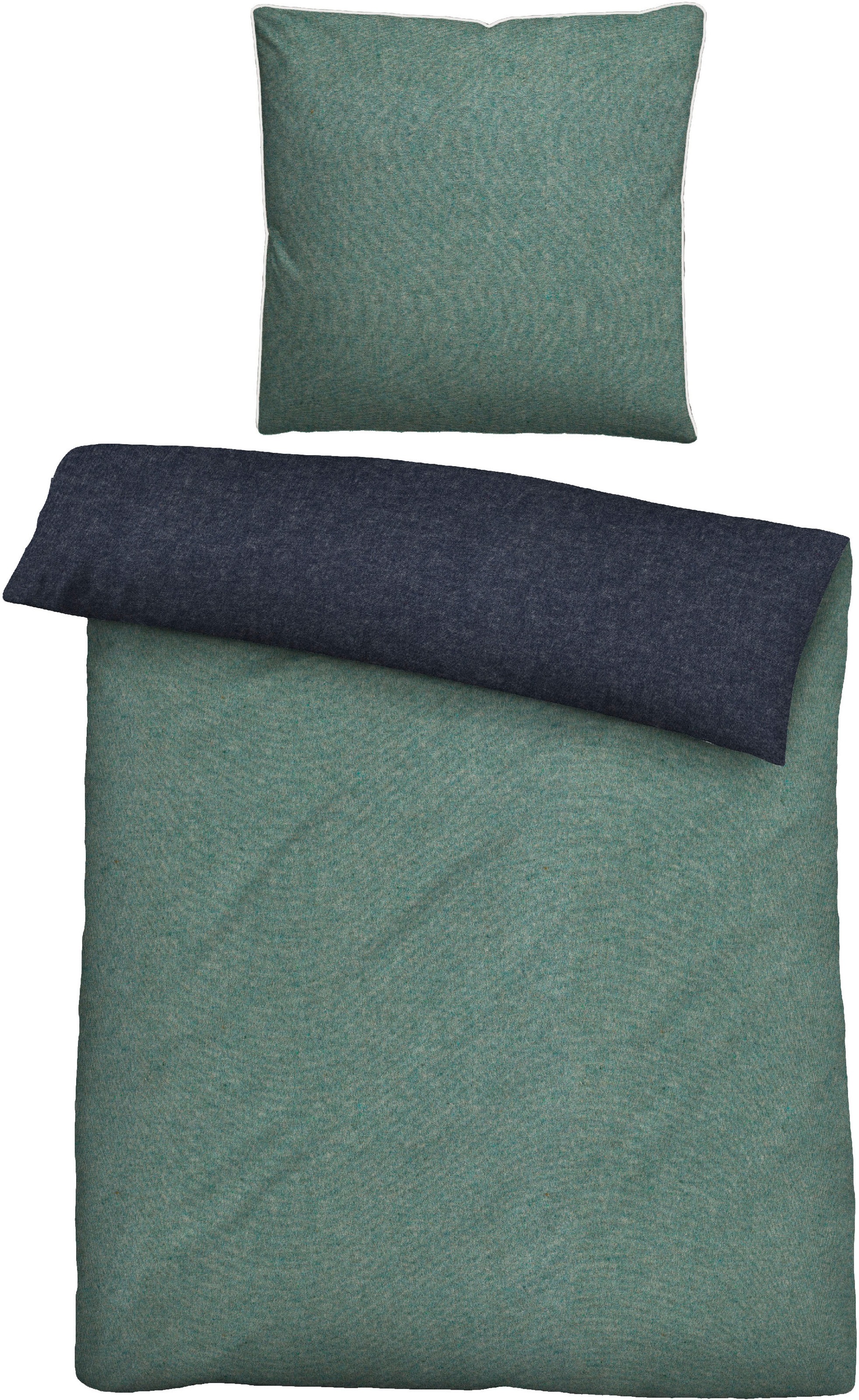 Biberna Wendebettwäsche "Hermal" 2 Stk. Flanell in Melangeoptik, Winterbett günstig online kaufen